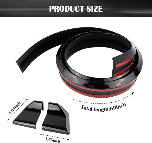 4.9Ft Rear Spoiler – 3D Glossy Roof Spoiler Trunk Spoiler Material Type: Black