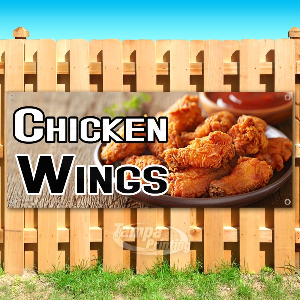 CHICKEN WINGS Advertising Food Snack Vinyl Banner Flag Sign USA SB10897