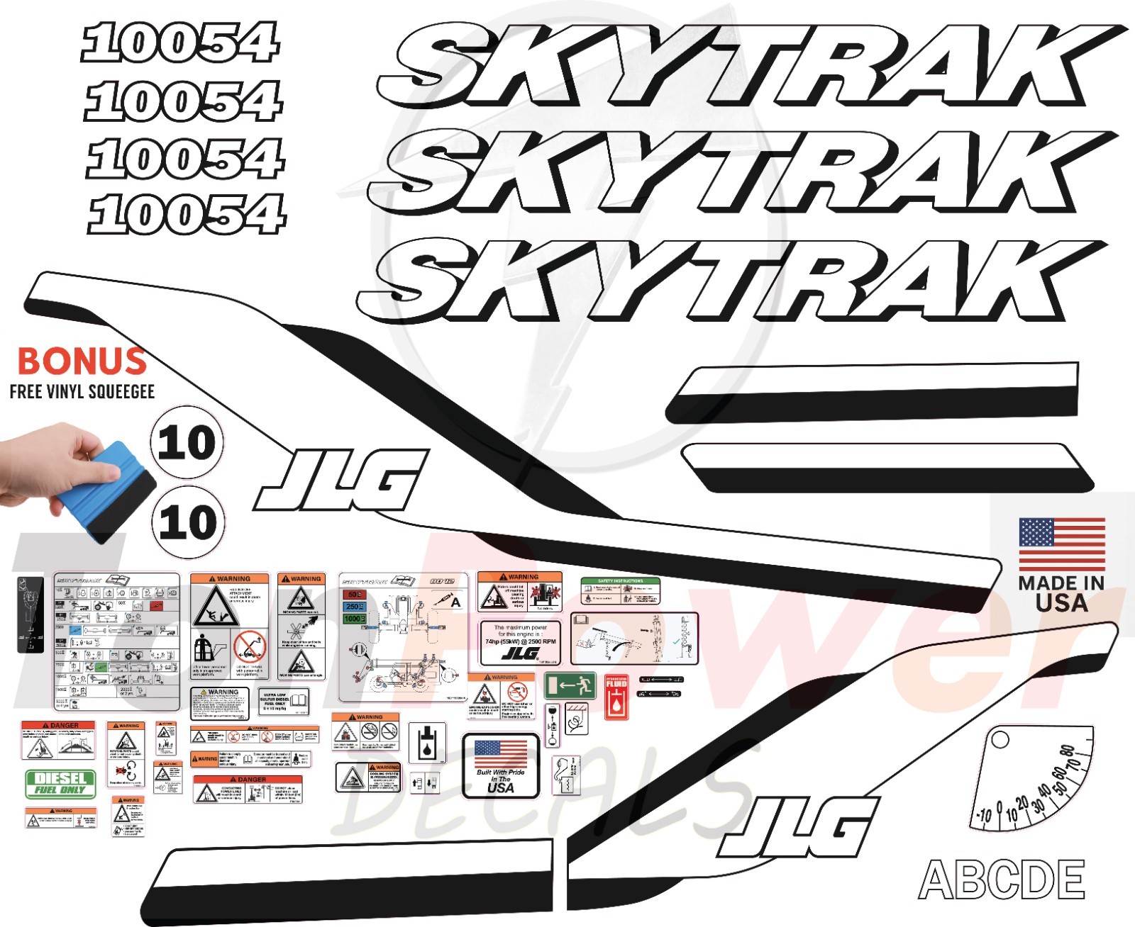Fits JLG 10054 Decal Kit Telehandler – 8 YEAR OUTDOOR – 3M VINYL/FREE SHIPPING