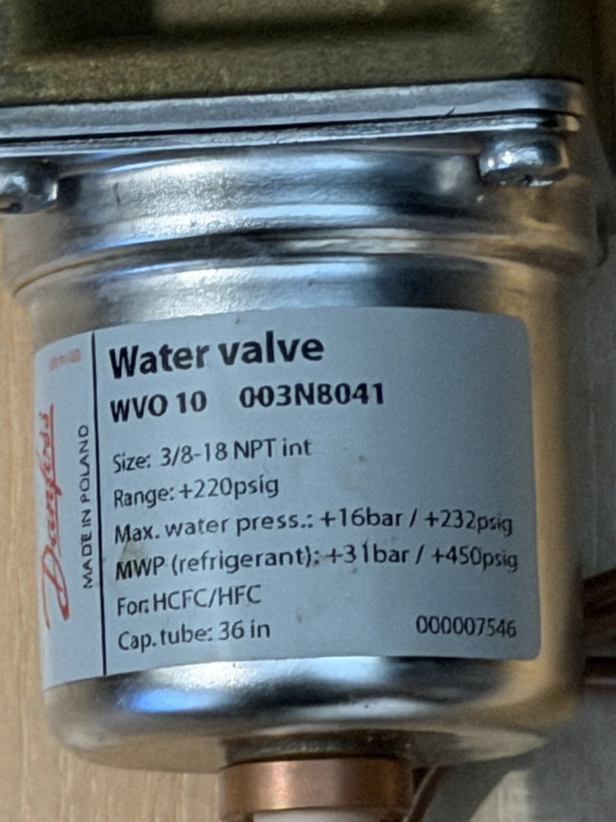 MANITOWOC ICE MACHINE / 000007546 / VALVE WATER REGULATOR / GUARANTEED TO WORK