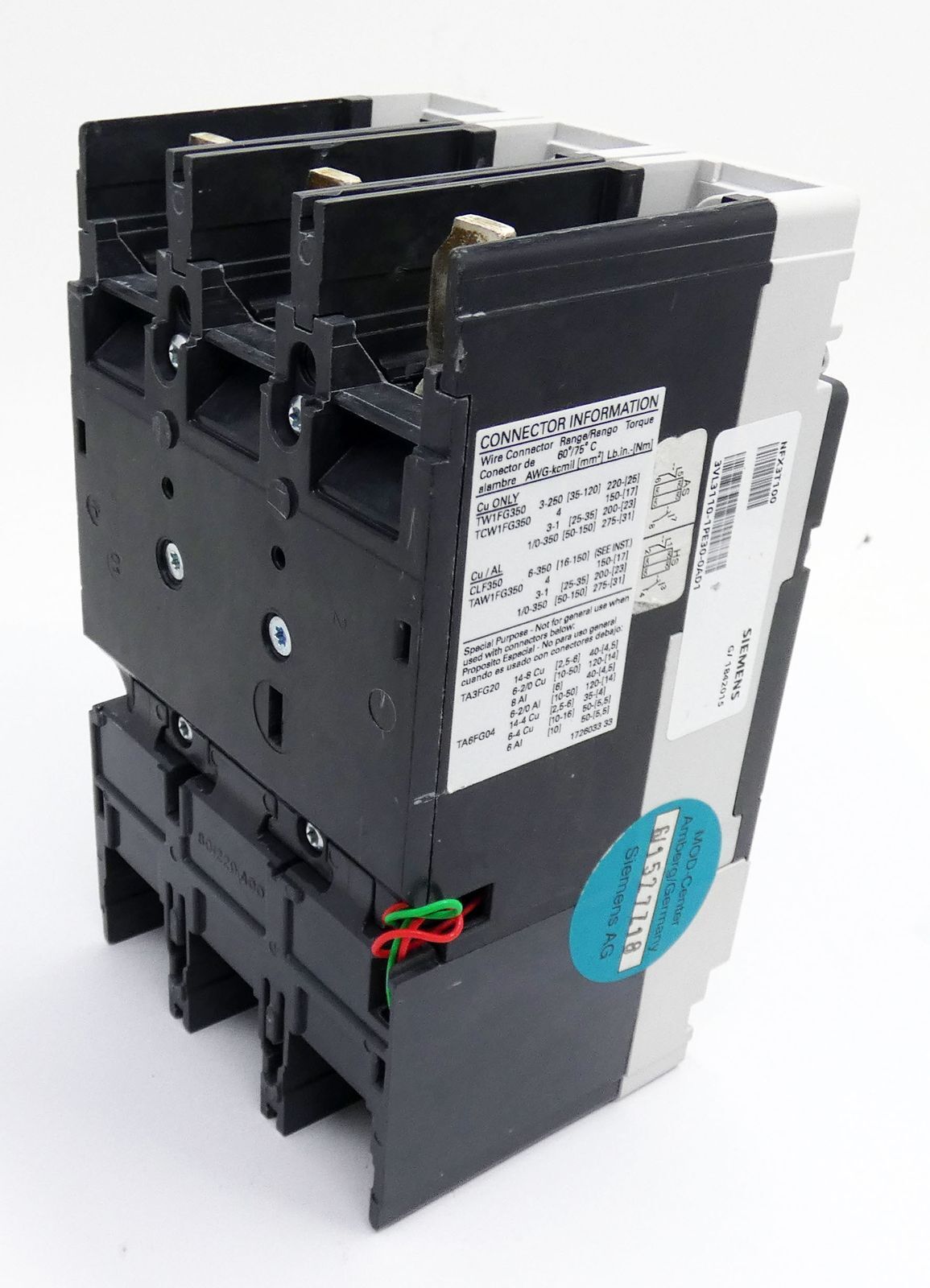 Siemens NFGA 3VL3110-1PE30-0AD1 + 3VL3125-3RR30-0AA0 + 3VL9310-6PE30 -used-