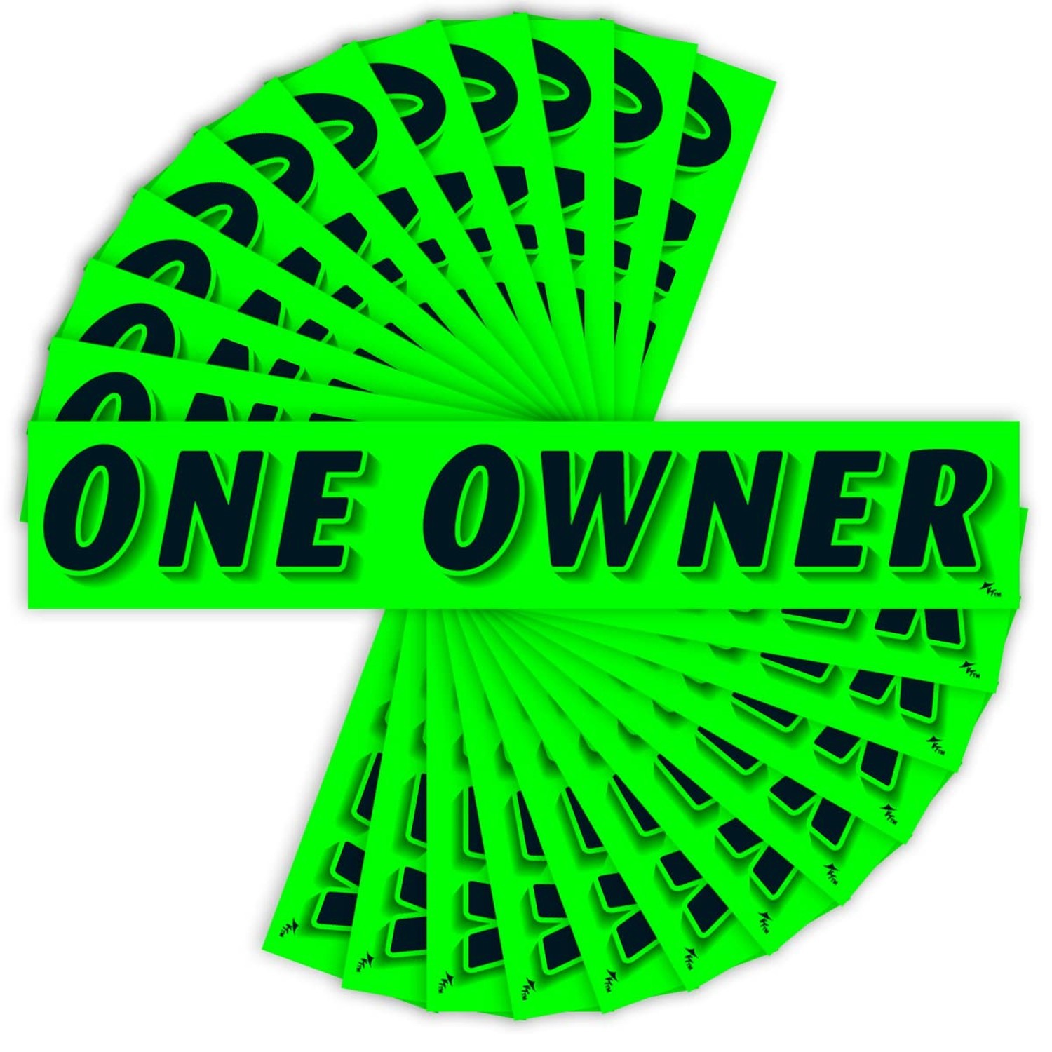 Versa-Tags ONE Owner Windshield Stickers, Chartreuse Green, 12-Pack | Measuri…