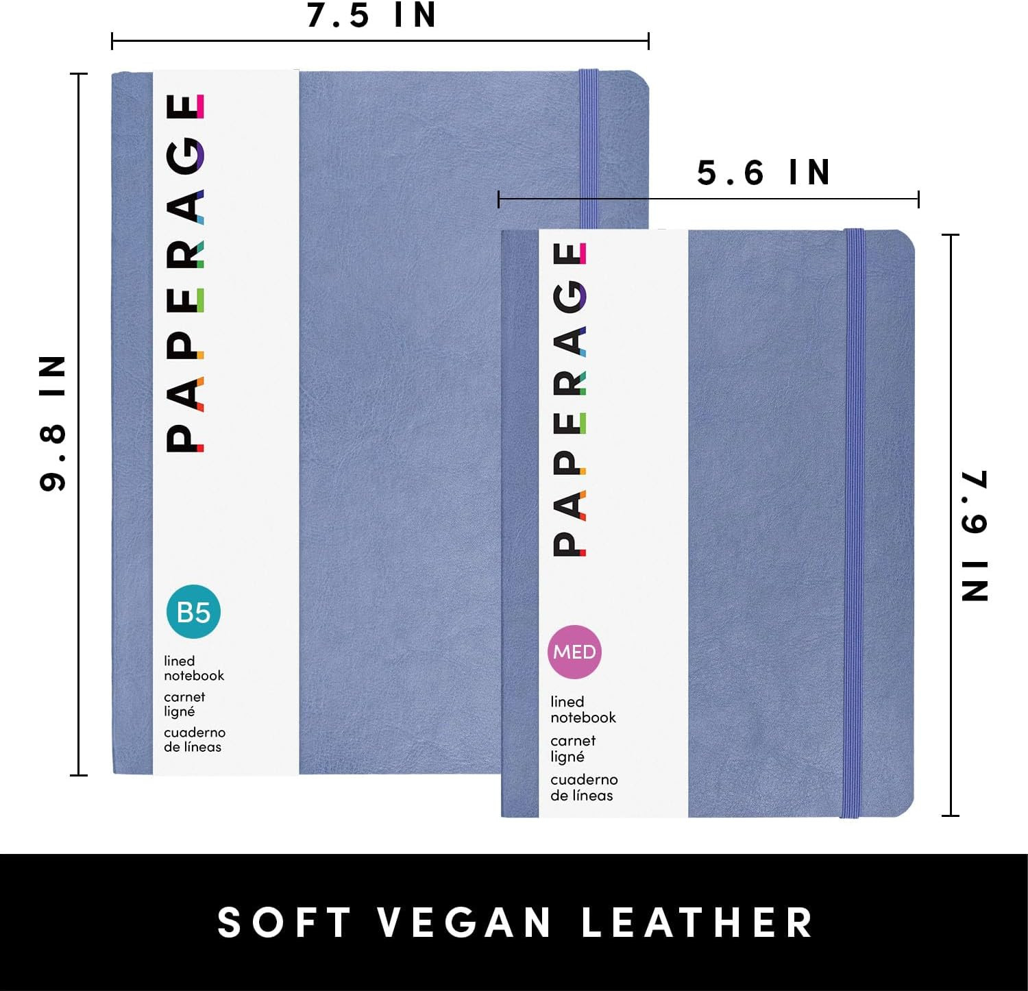 Softcover Lined Journal Notebook (Periwinkle), 160 Pages, Medium College Ruled N