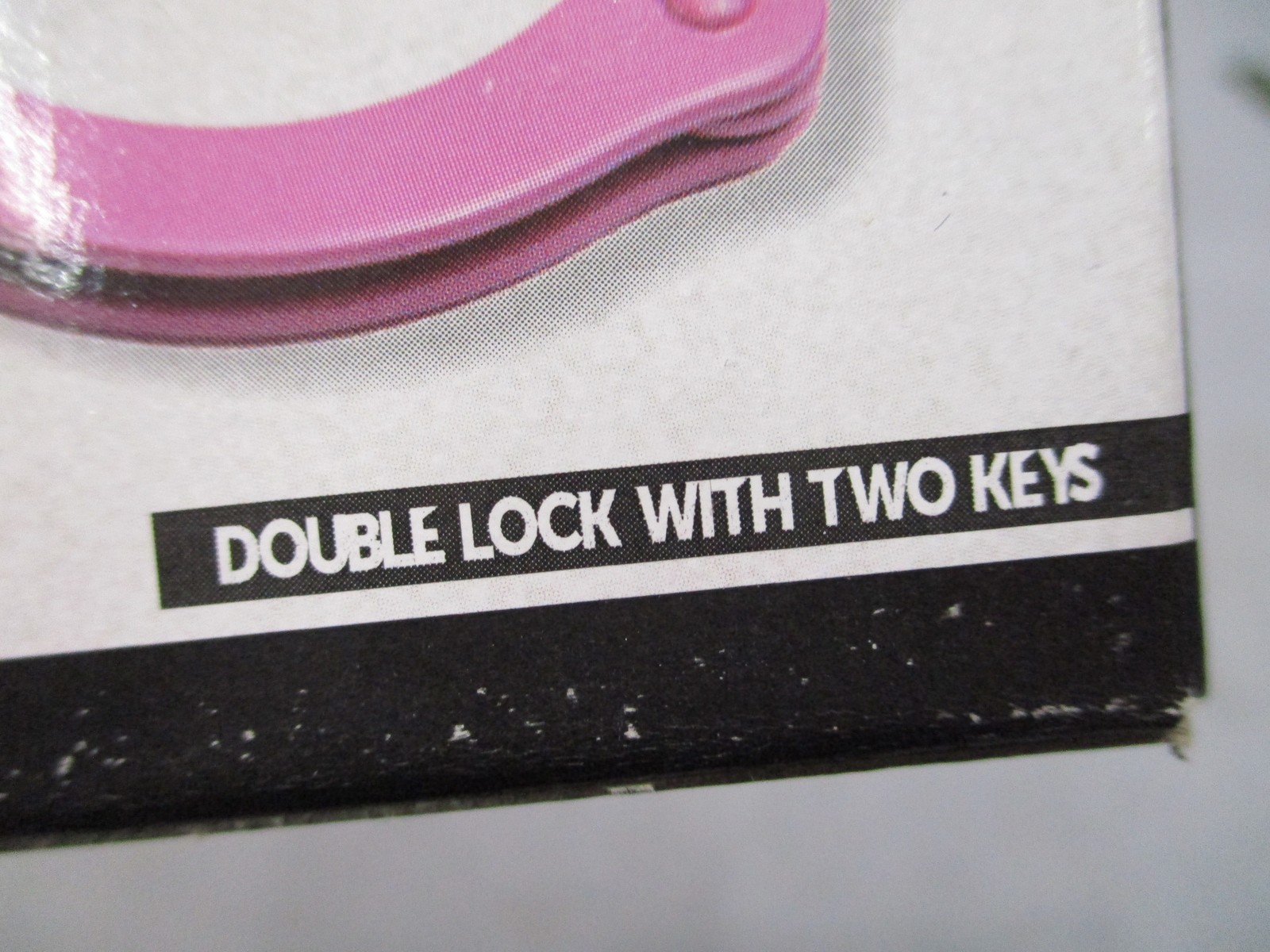 UZI Pink Plated Steel Handcuffs Double Lock with Two Keys New