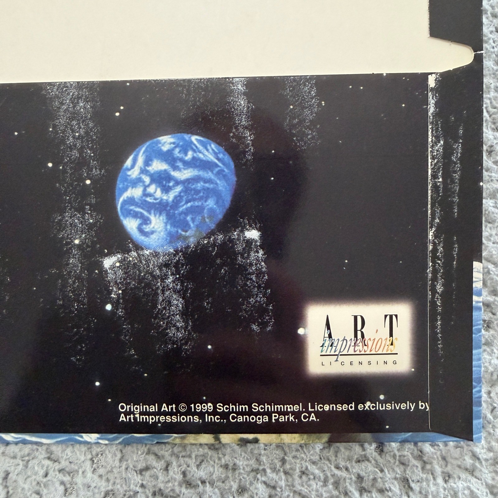 Vintage 1999 Mead Schimmel Snow Leopard Space Moon Portfolio Folders Set of 2