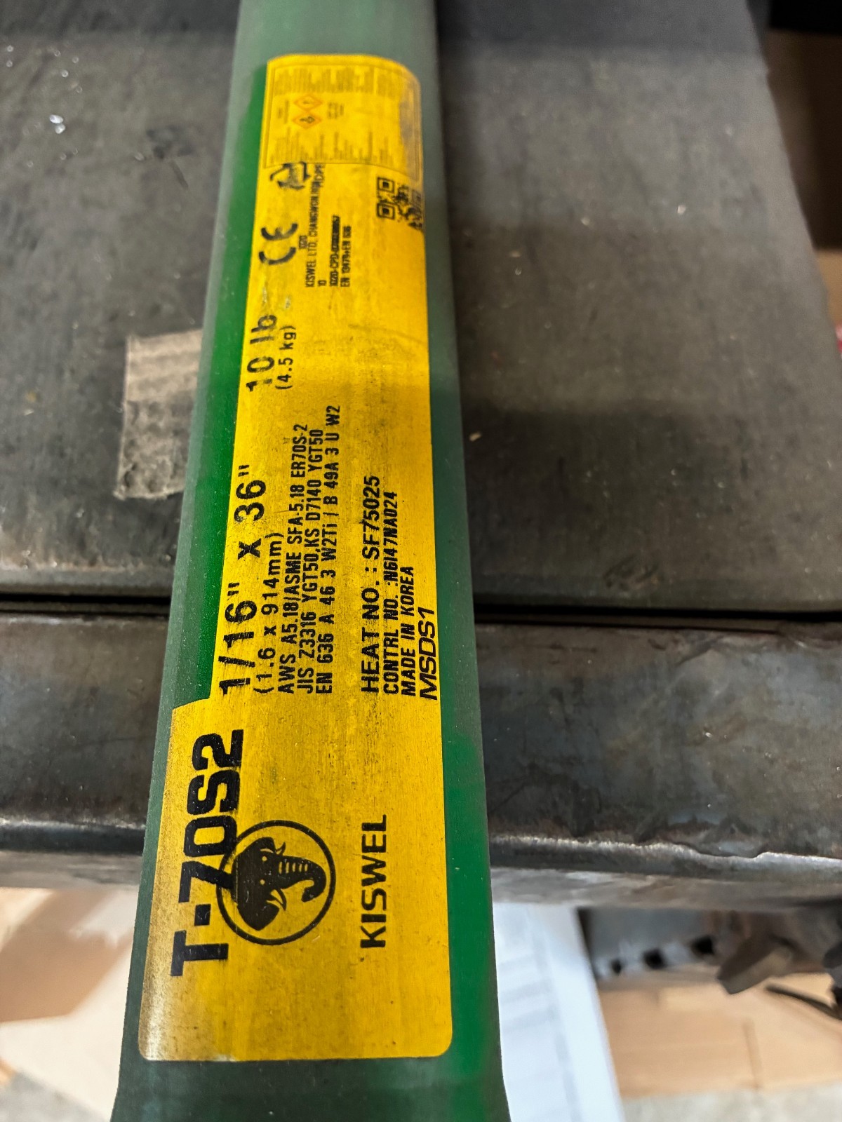 KISWEL 1/16″ X 36″ 70S-2 TIG WIRE 10 LBS TUBE