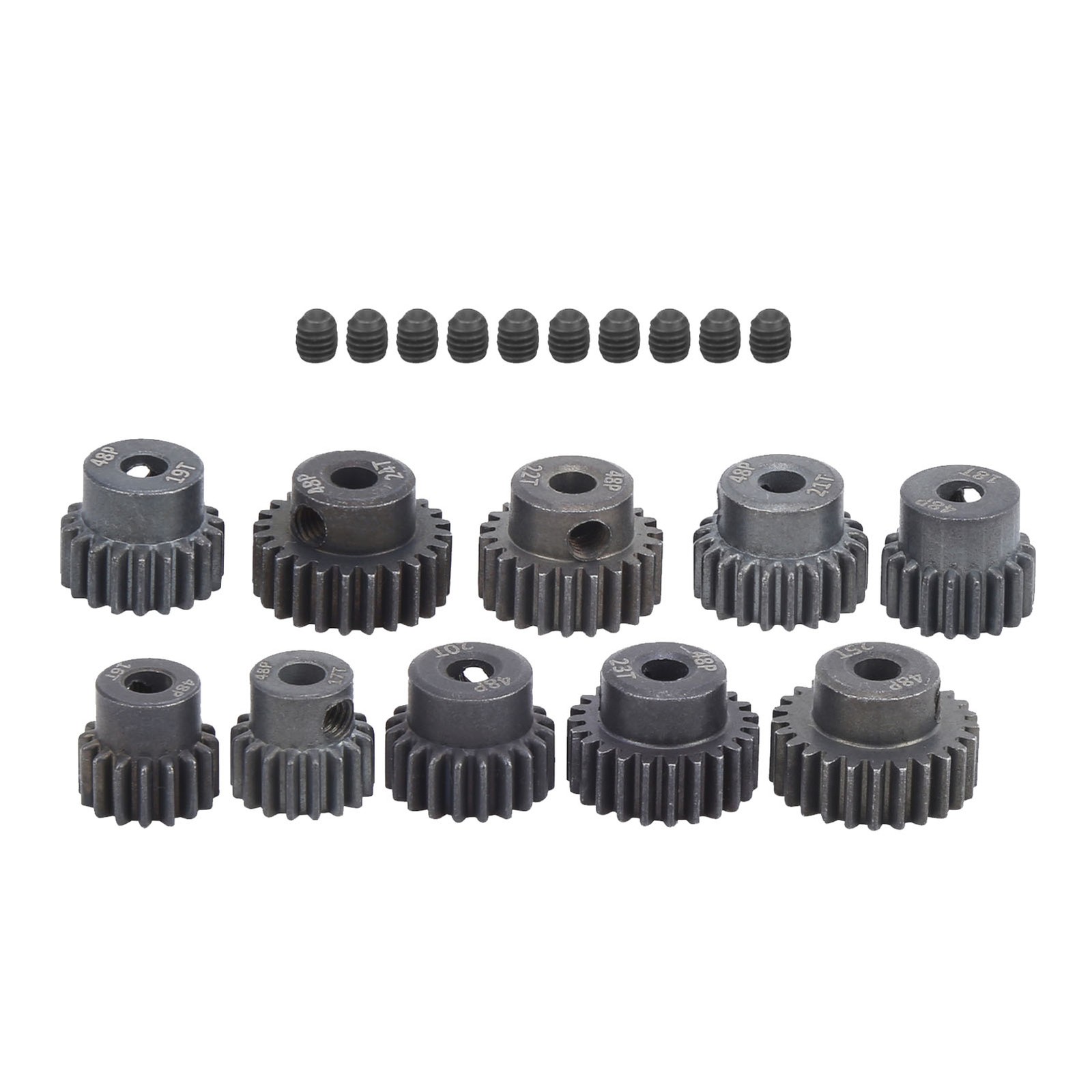 10Pcs/Set 16T‑25T 7075 48P Steel RC Car Motor Gear Pinion For 1/8 1/10 Brushless