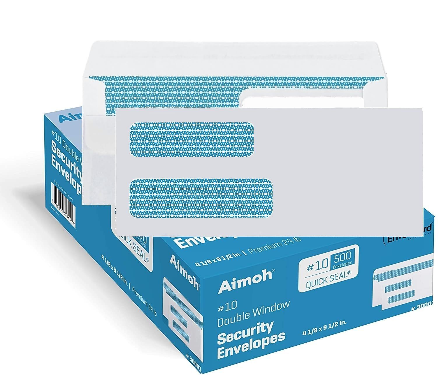 #10 Double Window Flip & Seal Security Envelopes – Security Tinted (30110)