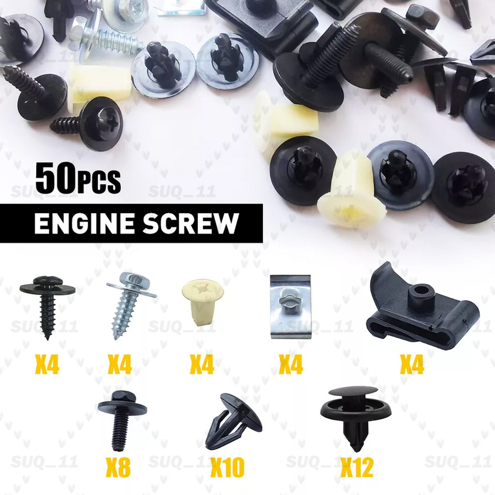 50Pcs Engine Splash Shield Fender Bumper Screw Clips Rivet Fastener For Toyota