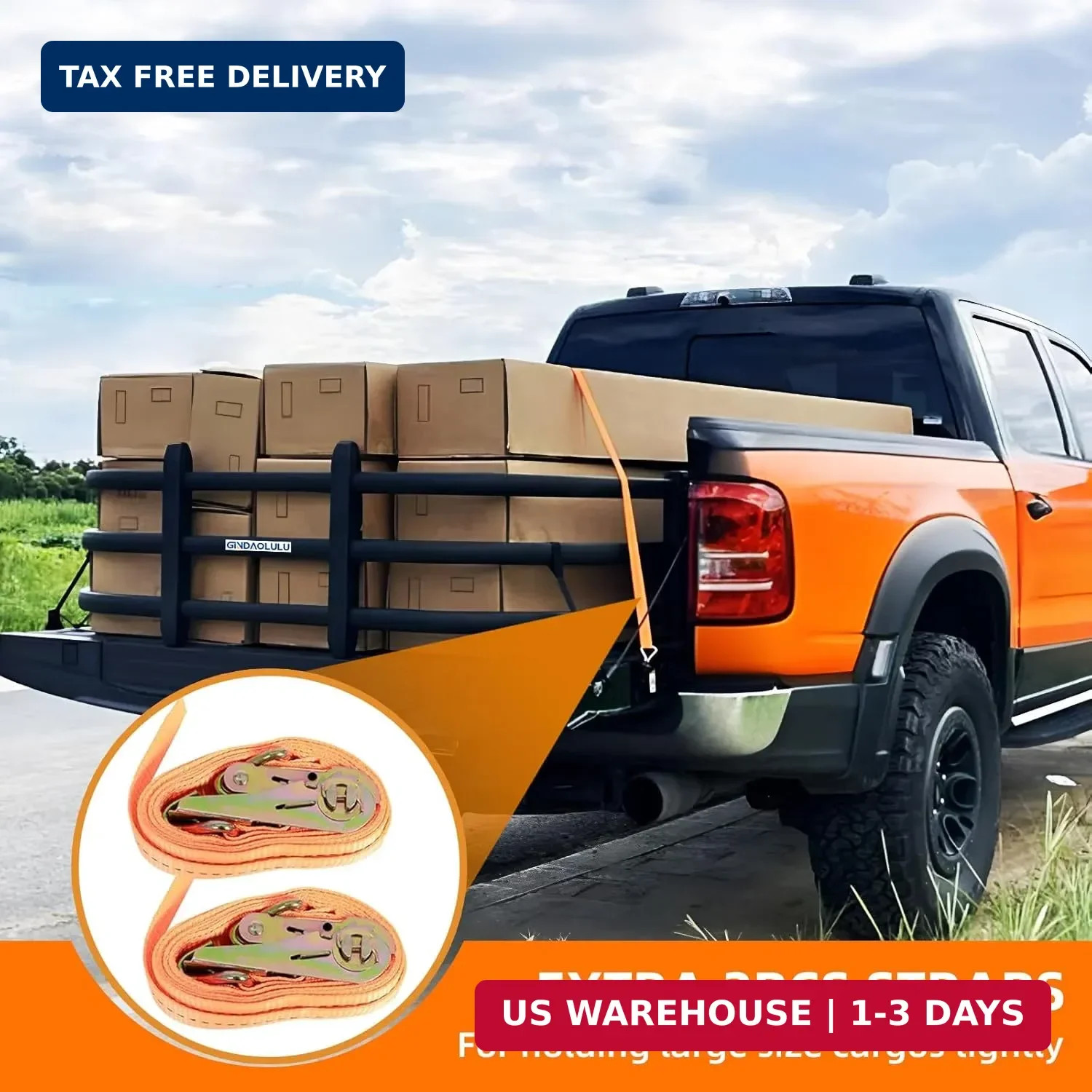 53″-62″ Adjustable Aluminum Tailgate Extender for Ram 1500 2500 Silverado Sierra
