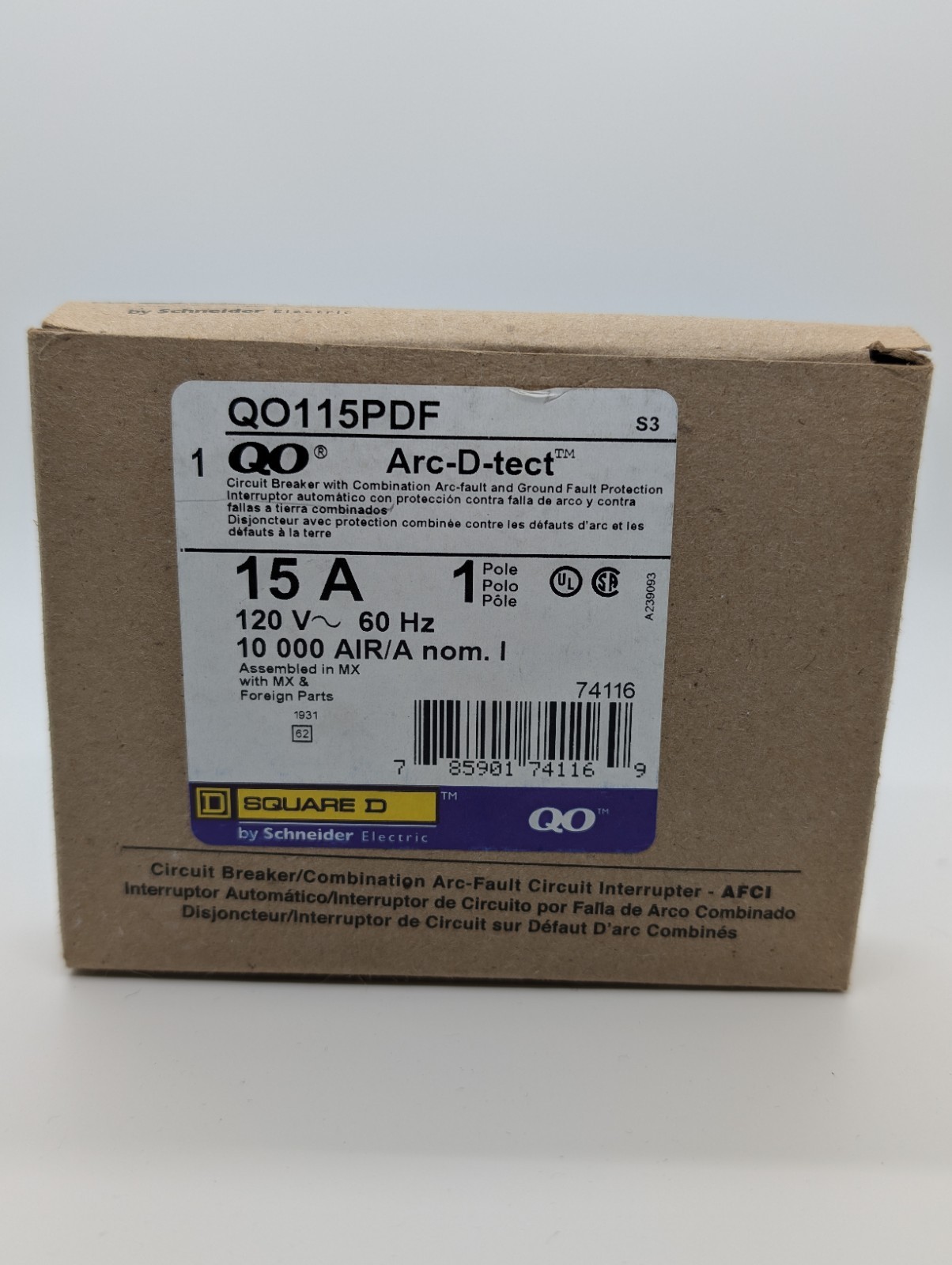 QO115PDFC 15A GFCI Dual Function AFCI Plug In Neutral