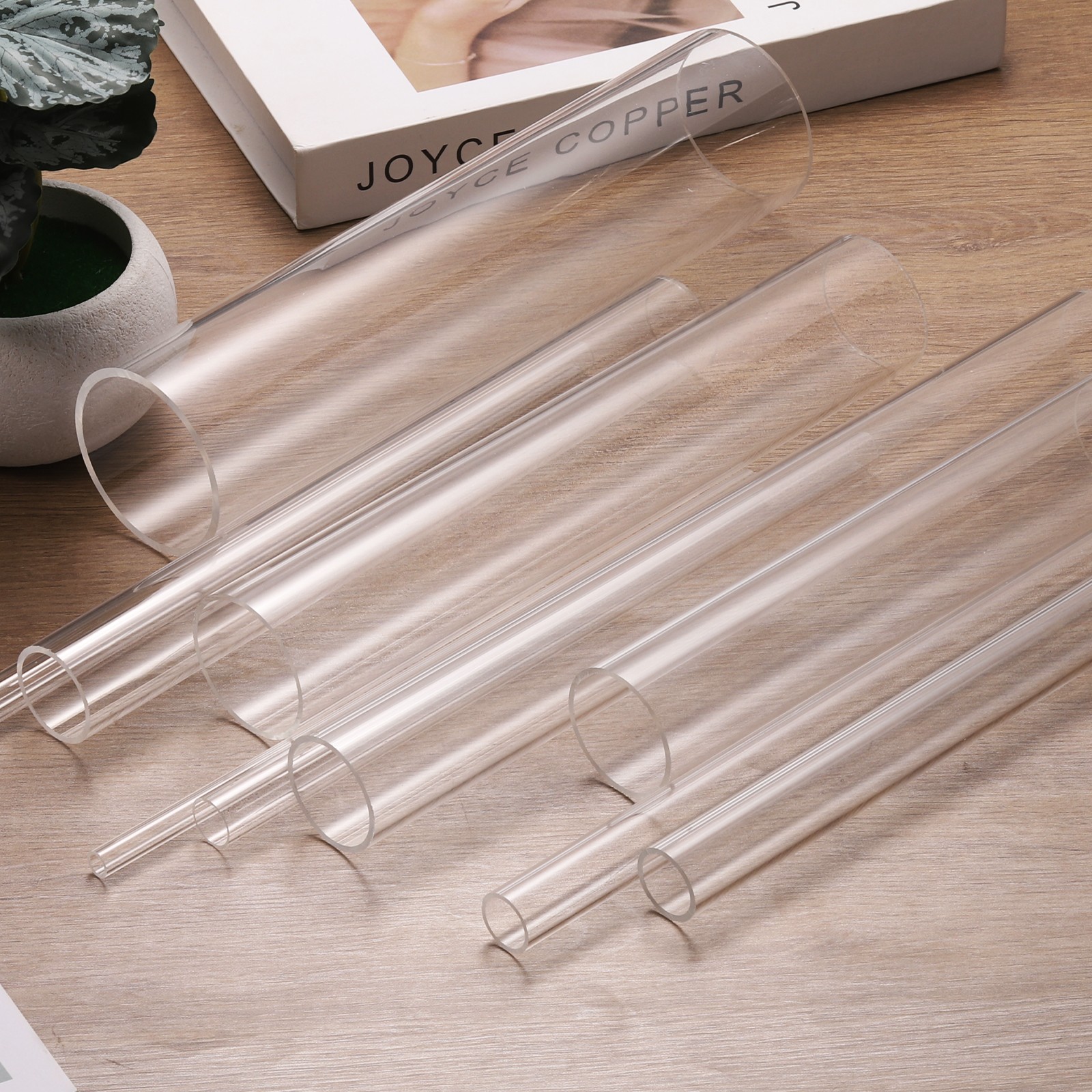 Clear Rigid Acrylic Pipe 40mm ID x 45mm OD 10″ Round Clear Plastic Tube