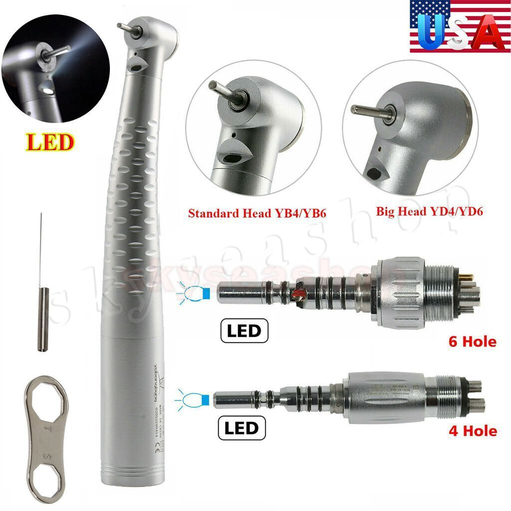 YABANGBANG Dental Fiber Optic LED High Speed Handpiece / LED Quick Coupler 4H/6H