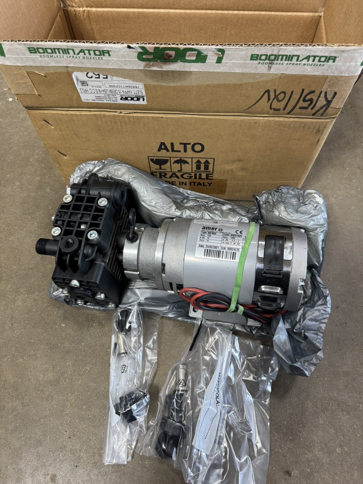 UDOR KAPPA 15 – 12 Volts Diaphragm Pump 1500 RPM Italy Amer MP80s