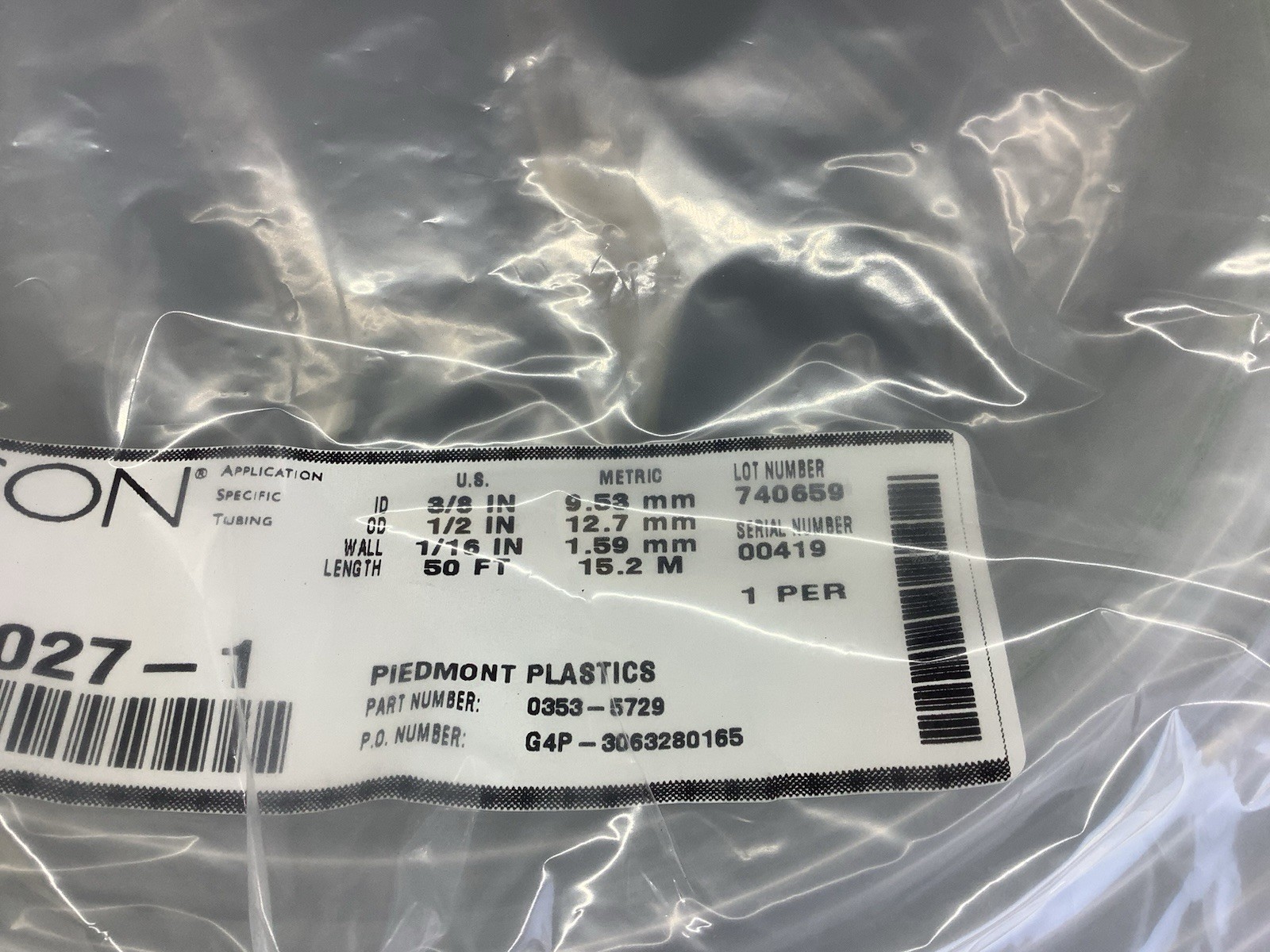 TYGON Tubing 3/8″ ID 1/2″ OD 1/16″ Wall Clear Flexible 2475 50ft Acg00027