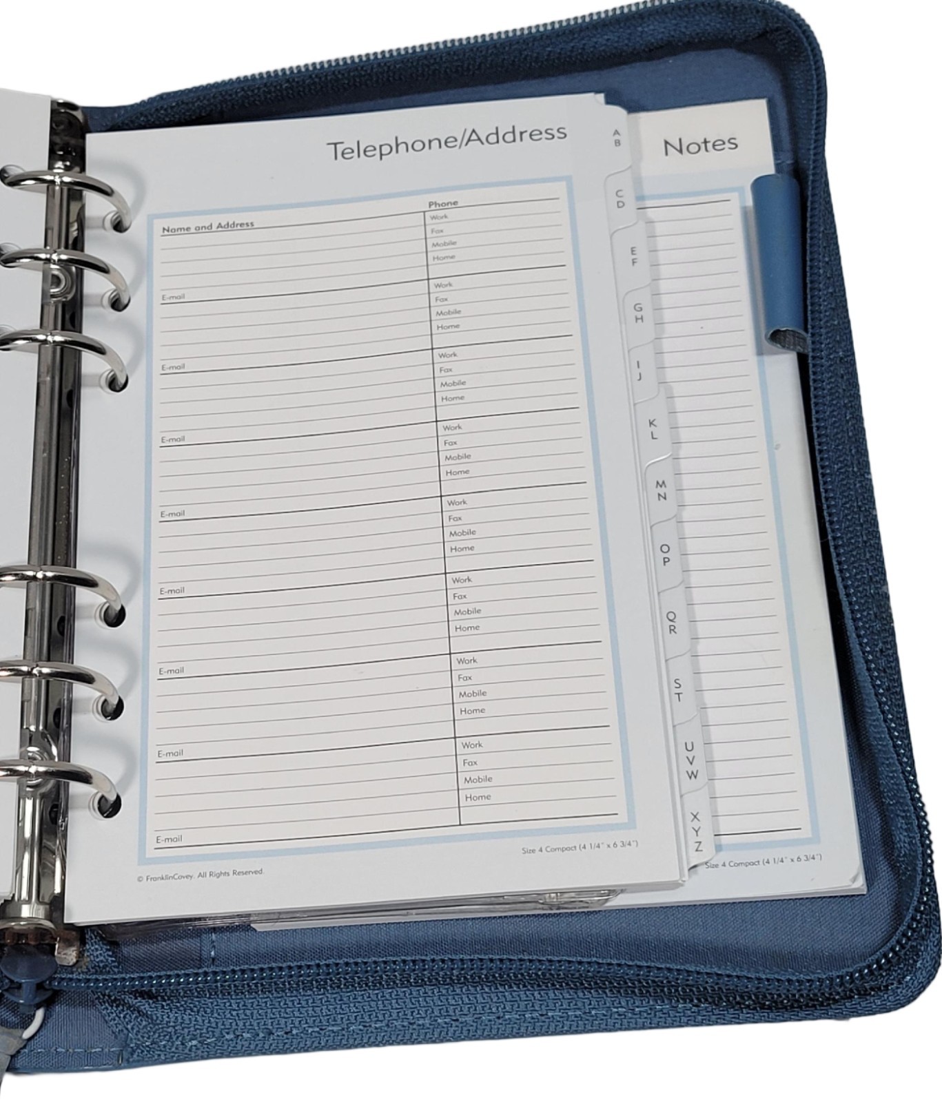 Franklin Covey 365 Monthly Weekly Organizer Planner Blue 6 Ring 8.5″x6.5″