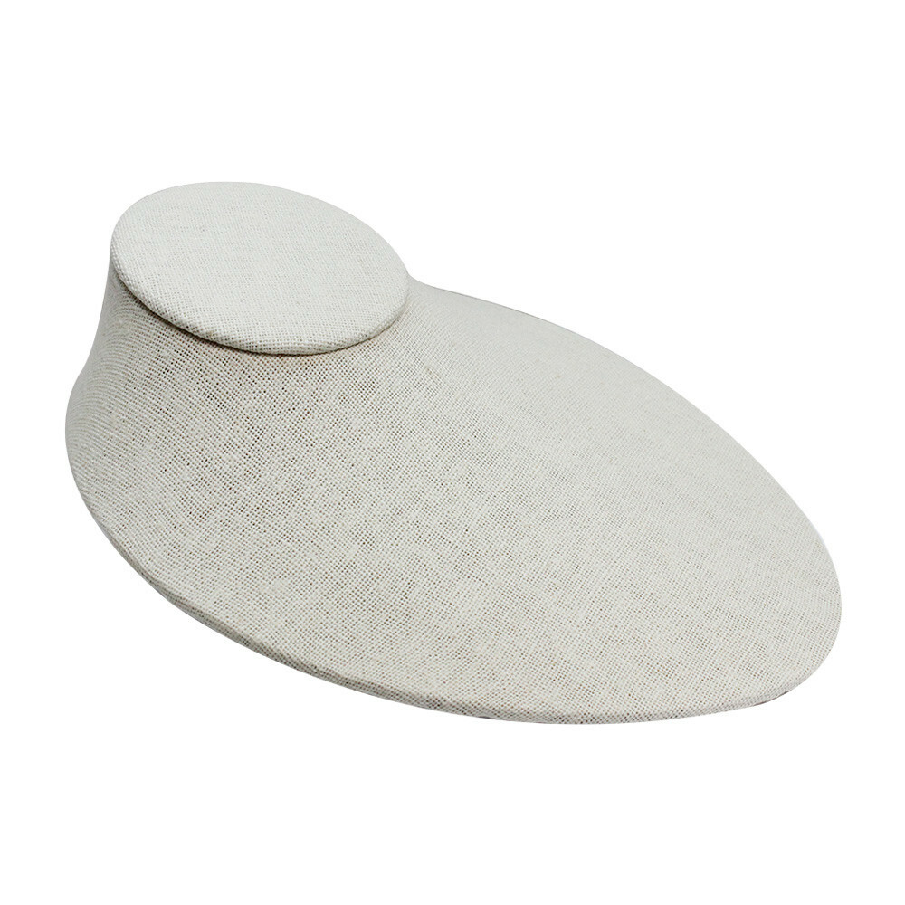 6-1/2″ x 7-1/2″ x 3-1/2″ Soft Linen Covered Flat Necklace Display Chain Holder
