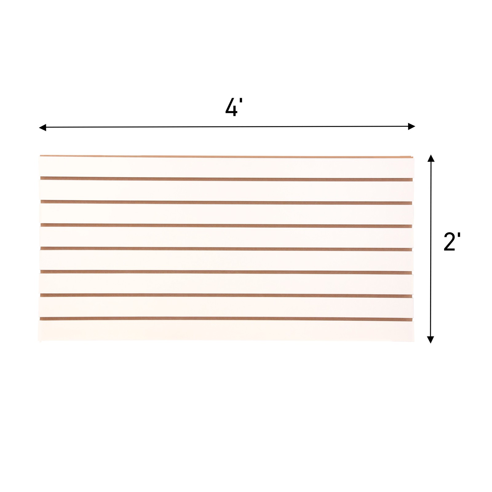 4 ft x 2 ft Horizontal White Slatwall Easy Panels (24″H x 48″L) – Pack of 2