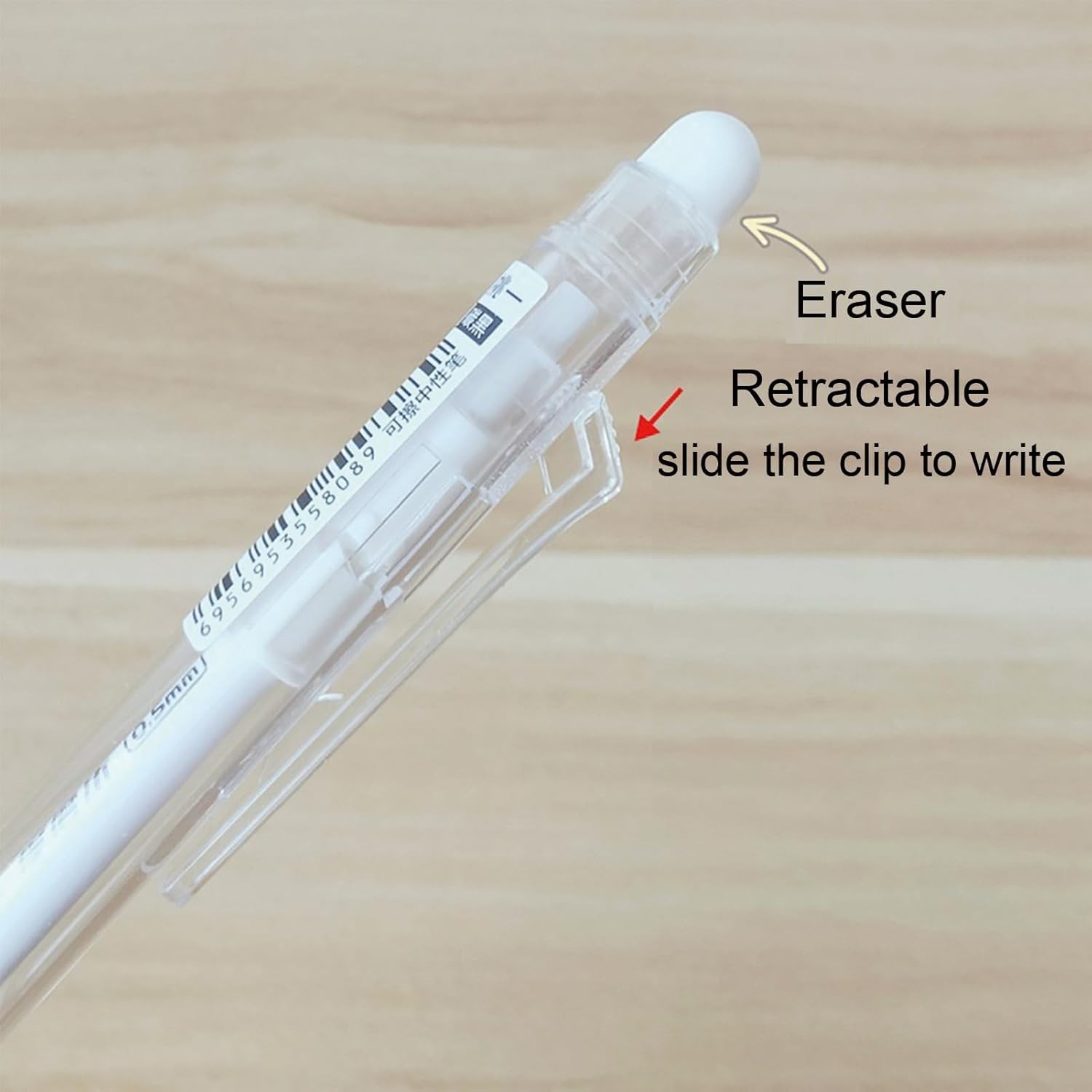 6 Pcs Erasable Gel Pens Retractable Gel Ink Pens Erasable Pen 0.5mm Fine Point