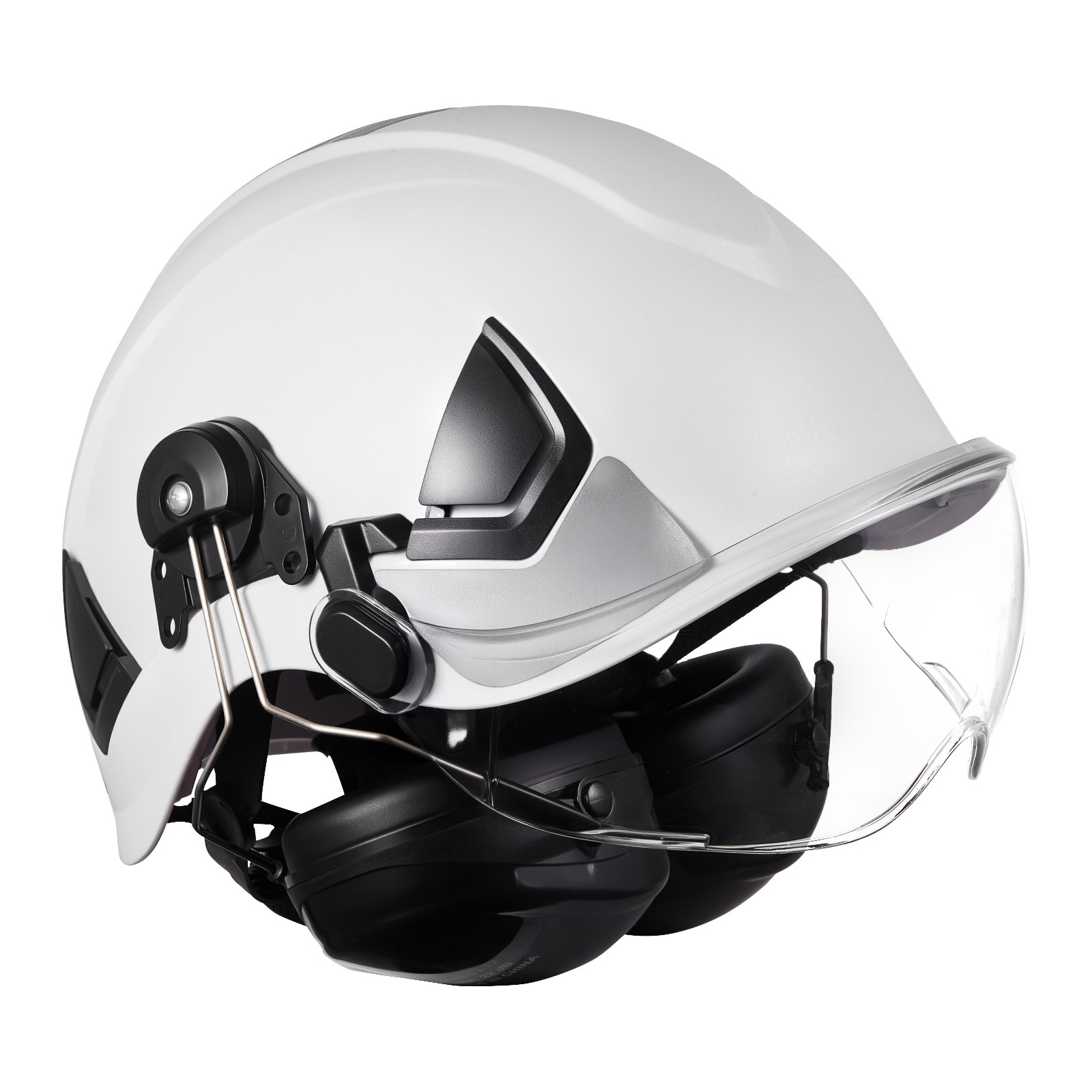 Industrial Safety Helmet with Visor and Earmuffs Adjustable Vented Hardhat