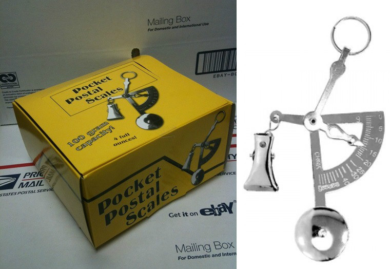 1 Box of 30 Handheld Pocket Silver 90 Degree Postal Scale Grams Up to 4 Ounces