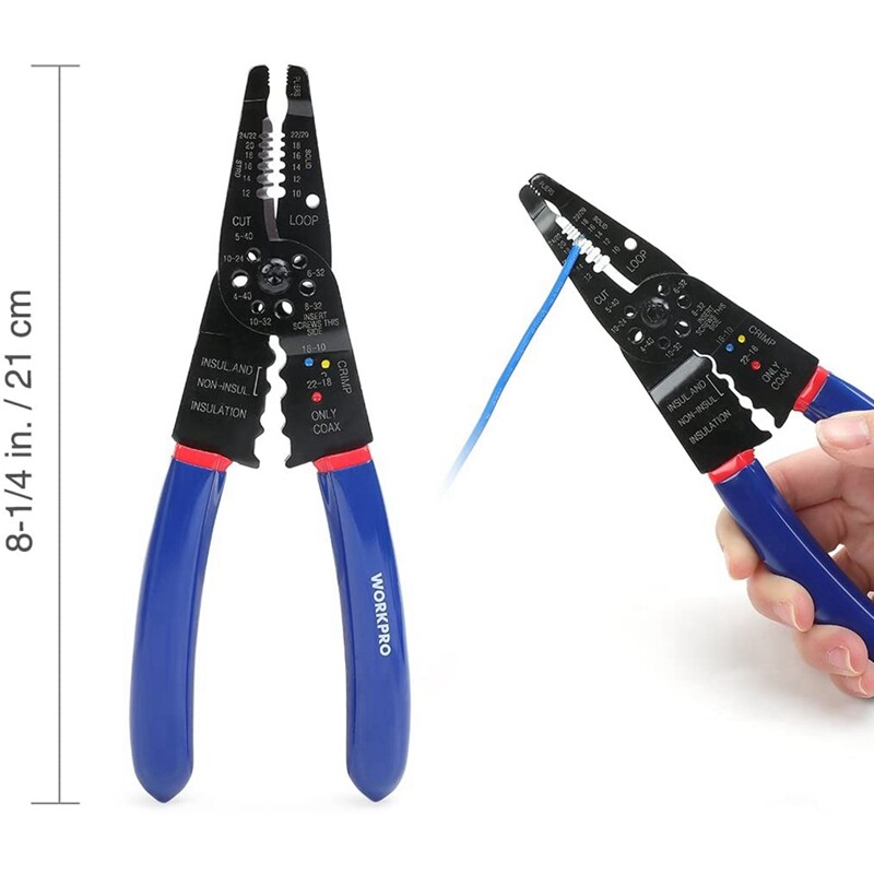 WORKPRO 582-piece Crimp Terminal Electrical Repair Kit with Wire Cutter Stripper