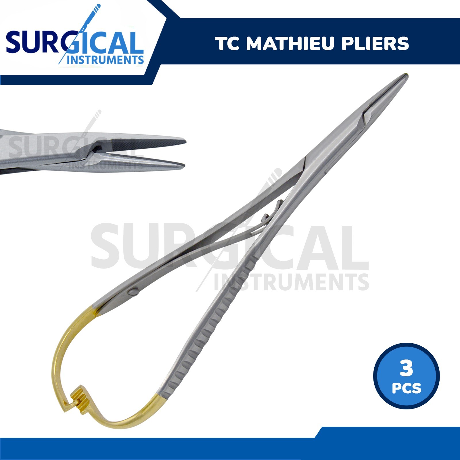 3 Pcs T/C Mathieu Pliers 5.5″ Orthodontic Surgical Dental Instruments German Gr