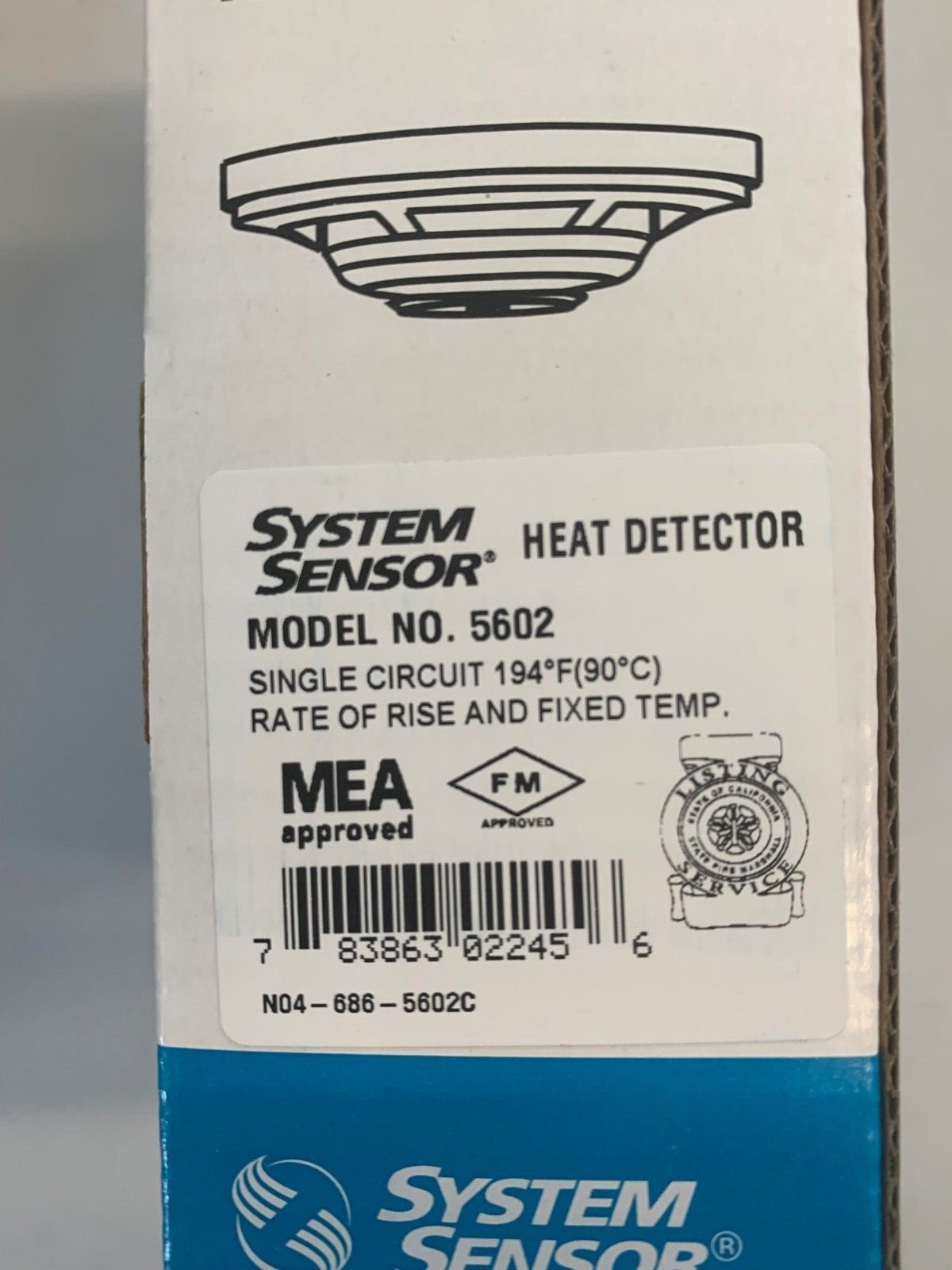 System Sensor HEAT DETECTOR 5602 Rate of Rise and Fixed Temp 194F (90C)