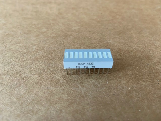 Avago HDSP-4832 LED Bar 10 Segments, Green, Yellow, Red, 2.1V 3.5mA, 15pcs