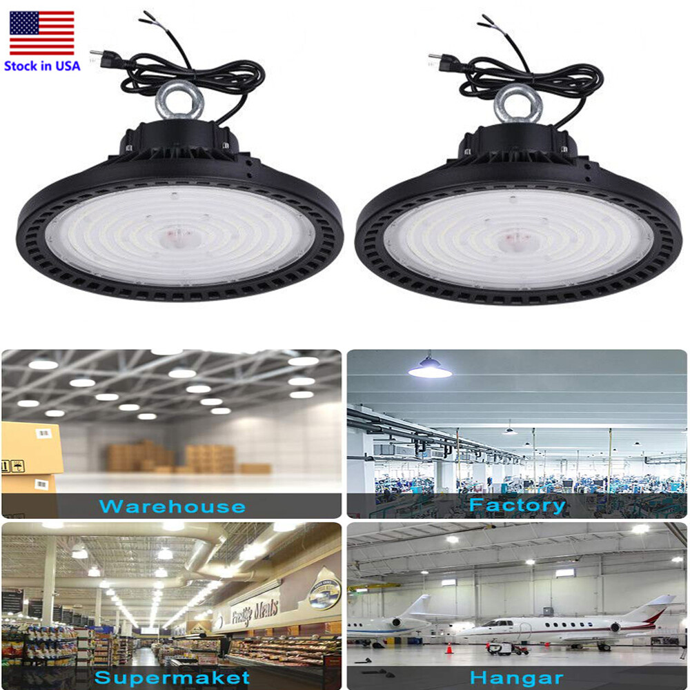 150W UFO LED High Bay Light 22,500LM 5000K Dimmable IP65 for Warehouse Gym Shop