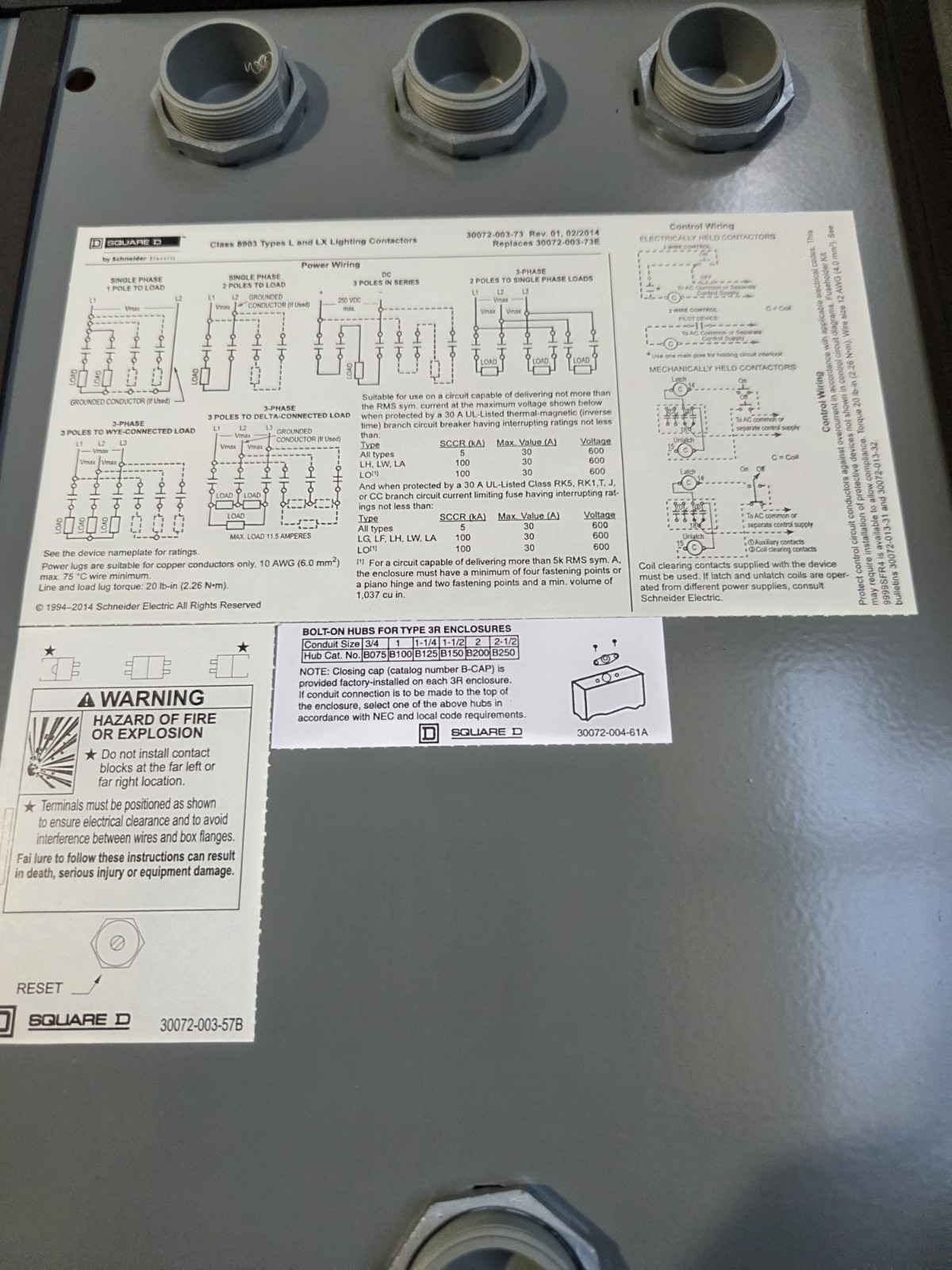 Square D Electrically Held Lighting Contactor 10-Pole 30A 8903LH1000V02 NEMA 3R