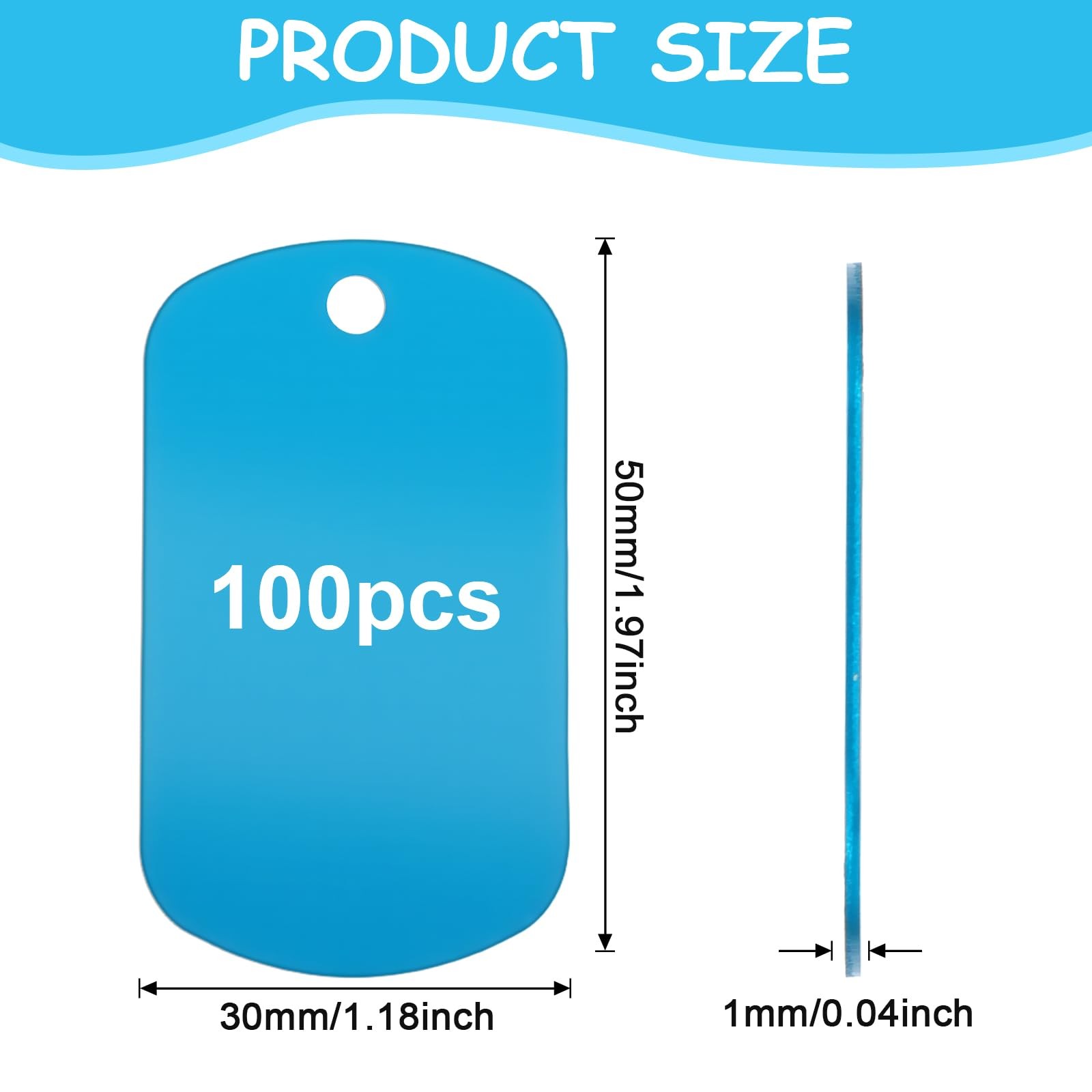 100 Pack Aluminum Dog Tags, Engraving Blank Discs Metal Tag for DIY Decorative
