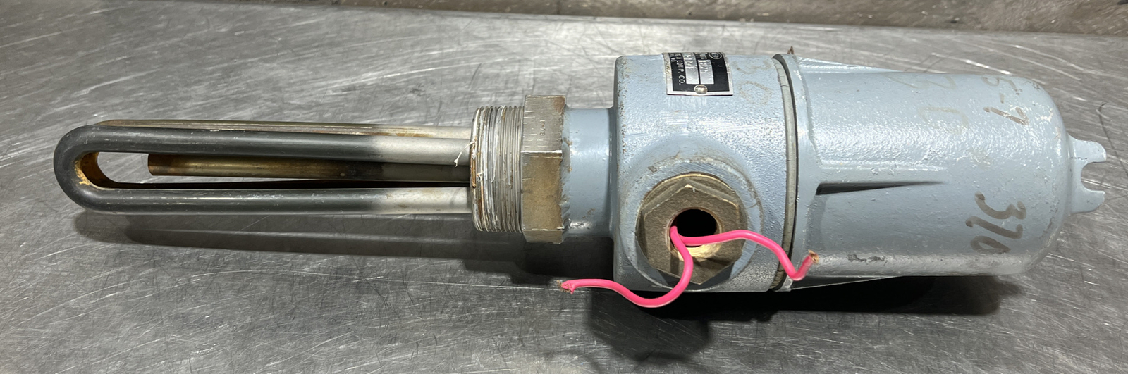 Used Surplus INDEECO Immersion heater Cat No 25-SSTA-4C-E 230V 1875 Watts 1 ph