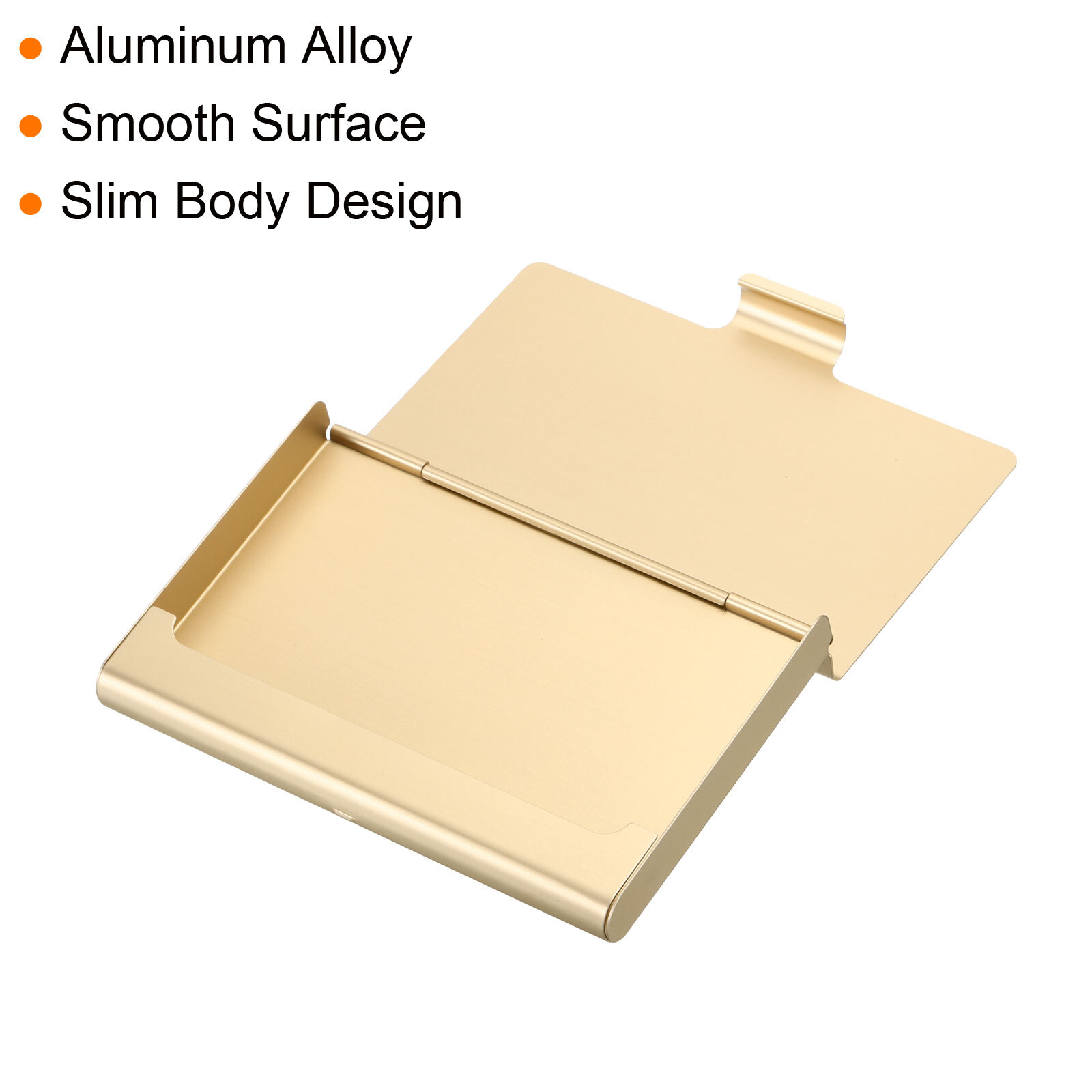 2Pcs Business Card Holder Aluminum Metal Professional Pocket Card Case Gold