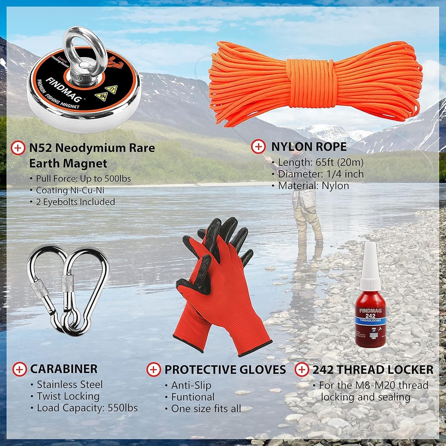 Complete 500 LBS Neodymium Magnetic Fishing Kit – Treasure Hunting Gear!