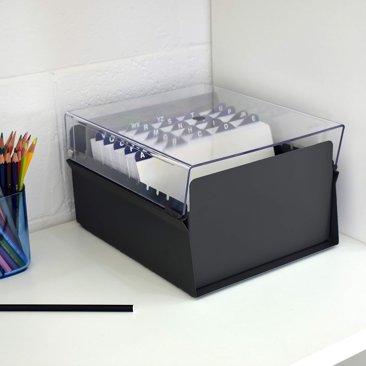 5 X 8 Card File Holder Organizer Box Metal Base Heavy Duty (AZ Index Cards and D