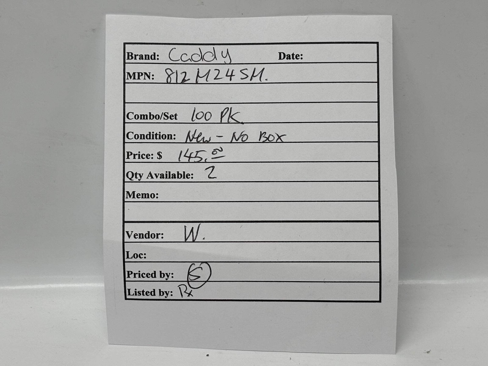 100 Pk Caddy 812M24SM Metal Support Component for Installations