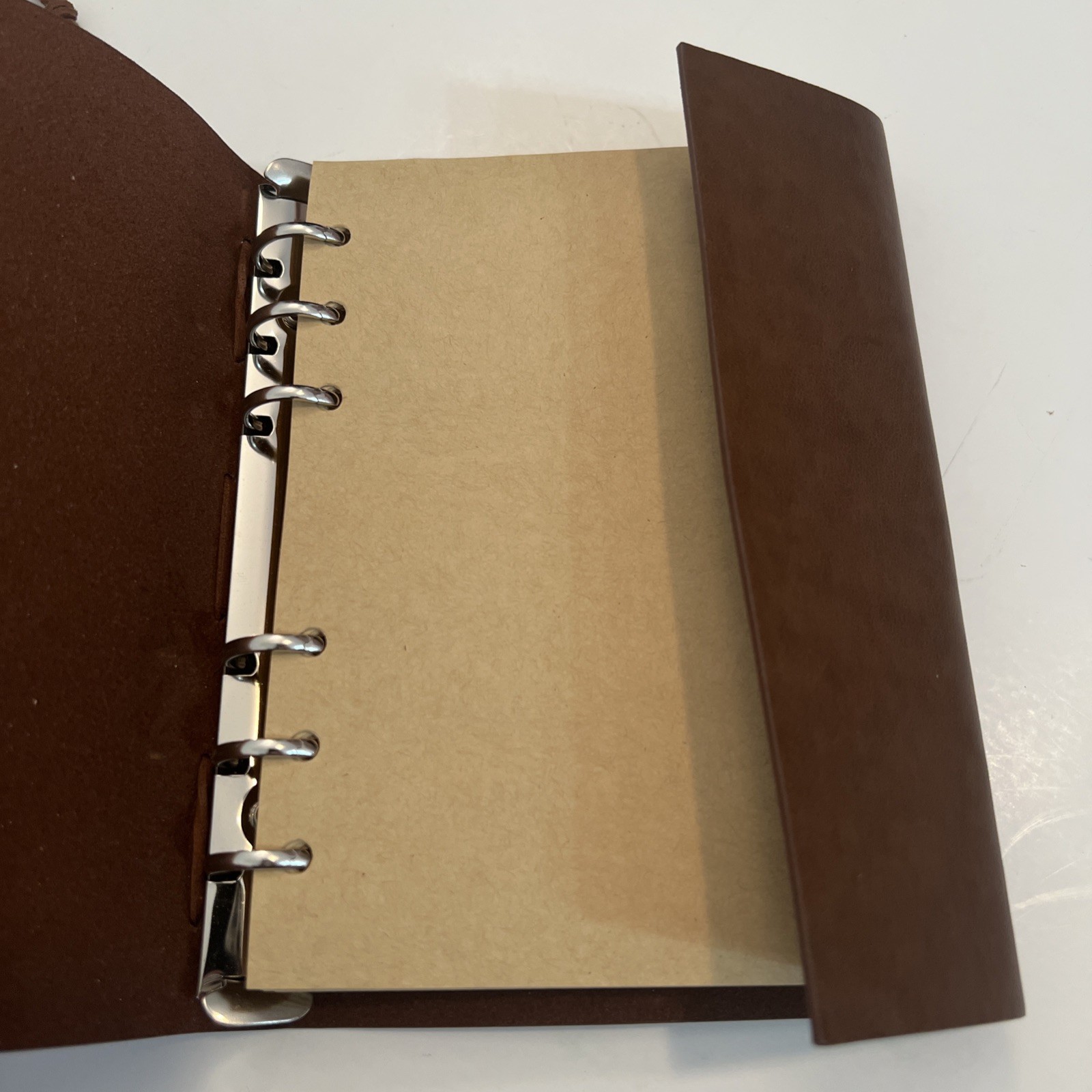 Maleden Nautical Leather Journal Refillable 6 Ring Compact Binder Craft Paper