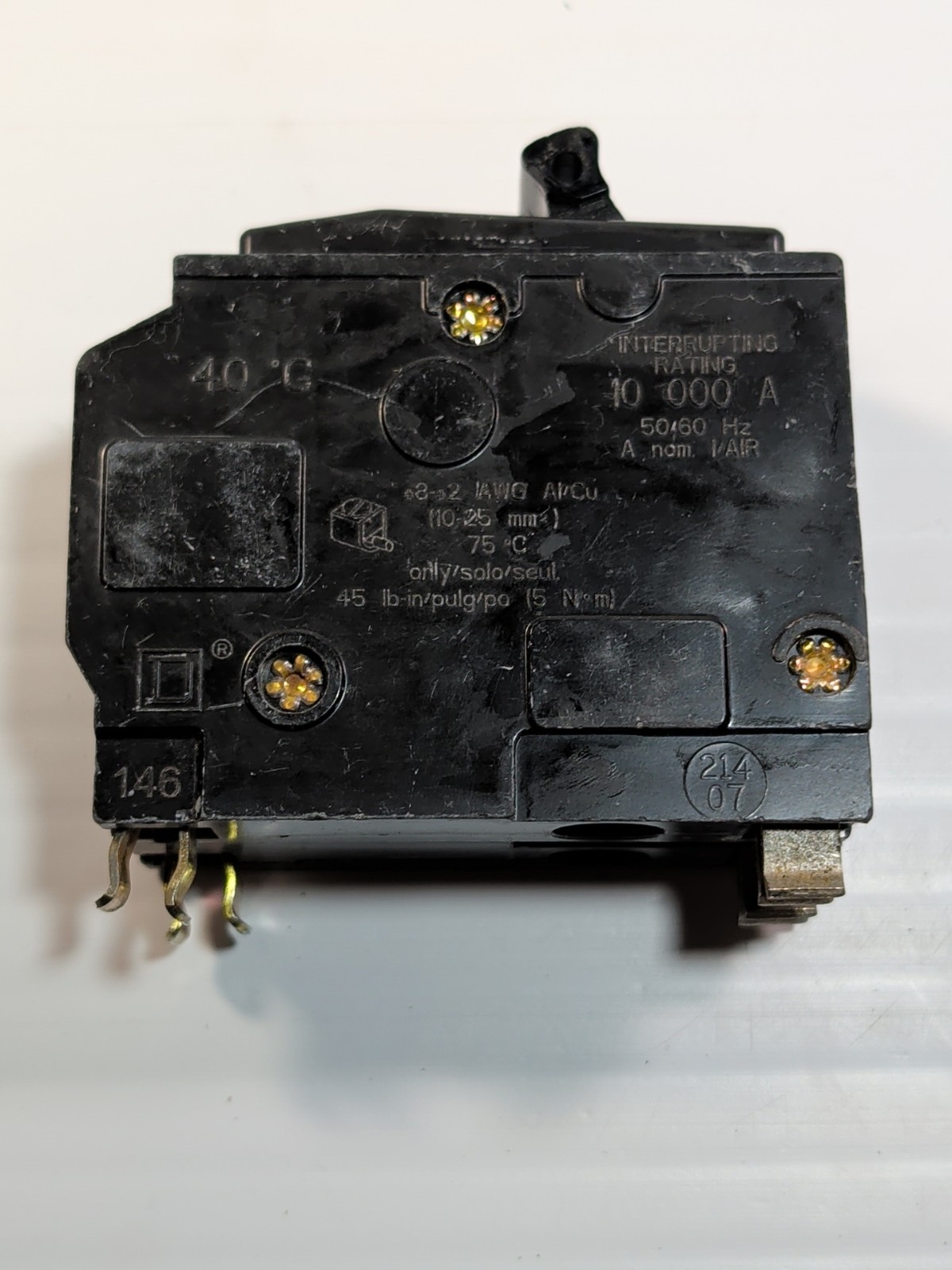 SQUARE D QO240 40 Amp 2 Pole 120/240 Volt Plug-In Circuit Breaker