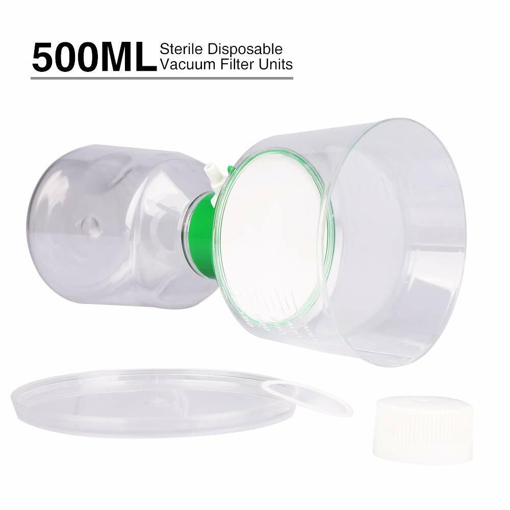 4Pack Lab 500ml Sterile Vacuum Filter Bottle Top 0.22um PES Membrane Hydrophilic