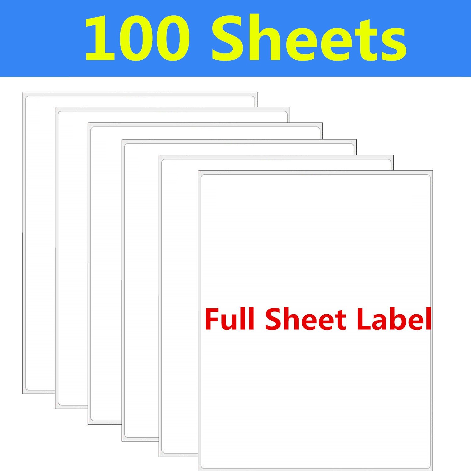 100 8.5 x 11 Full Sheet Shipping Mailing Labels Blank Self Adhesive Laser InkJet