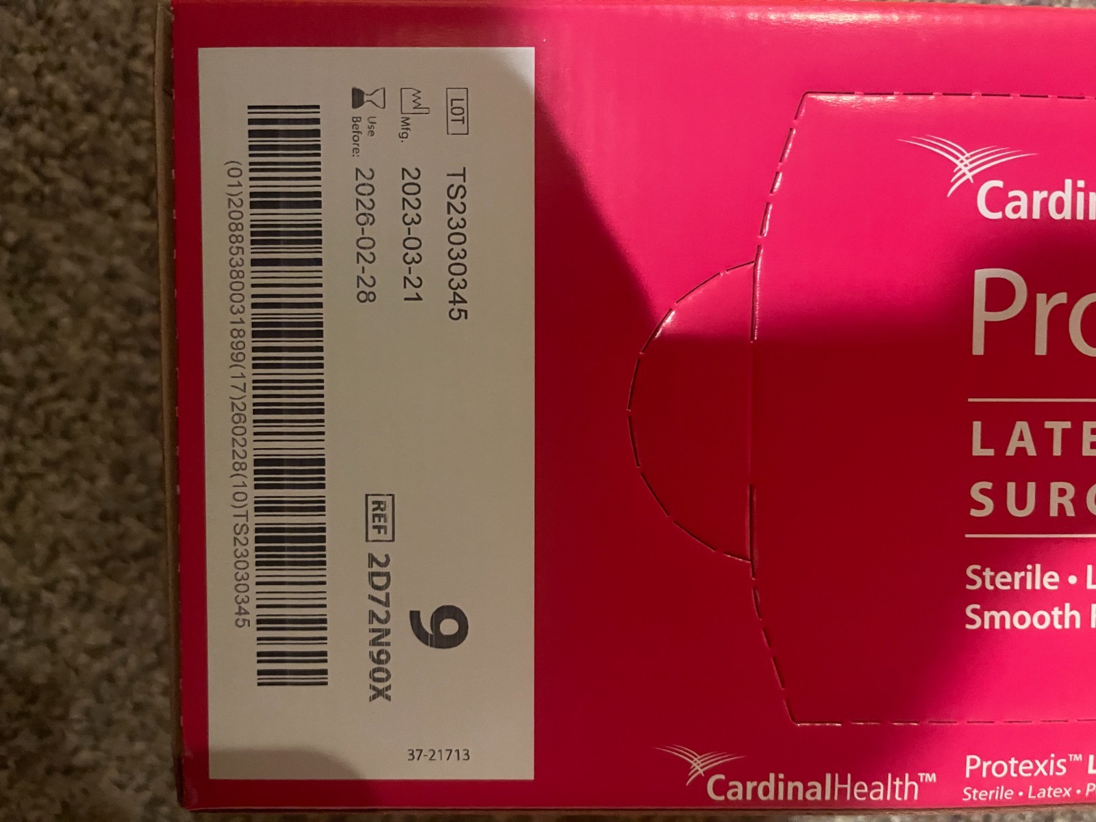 Cardinal Health Protexis Latex Surgical Gloves Size 9 50CT RECENTLY OR SOON EXP