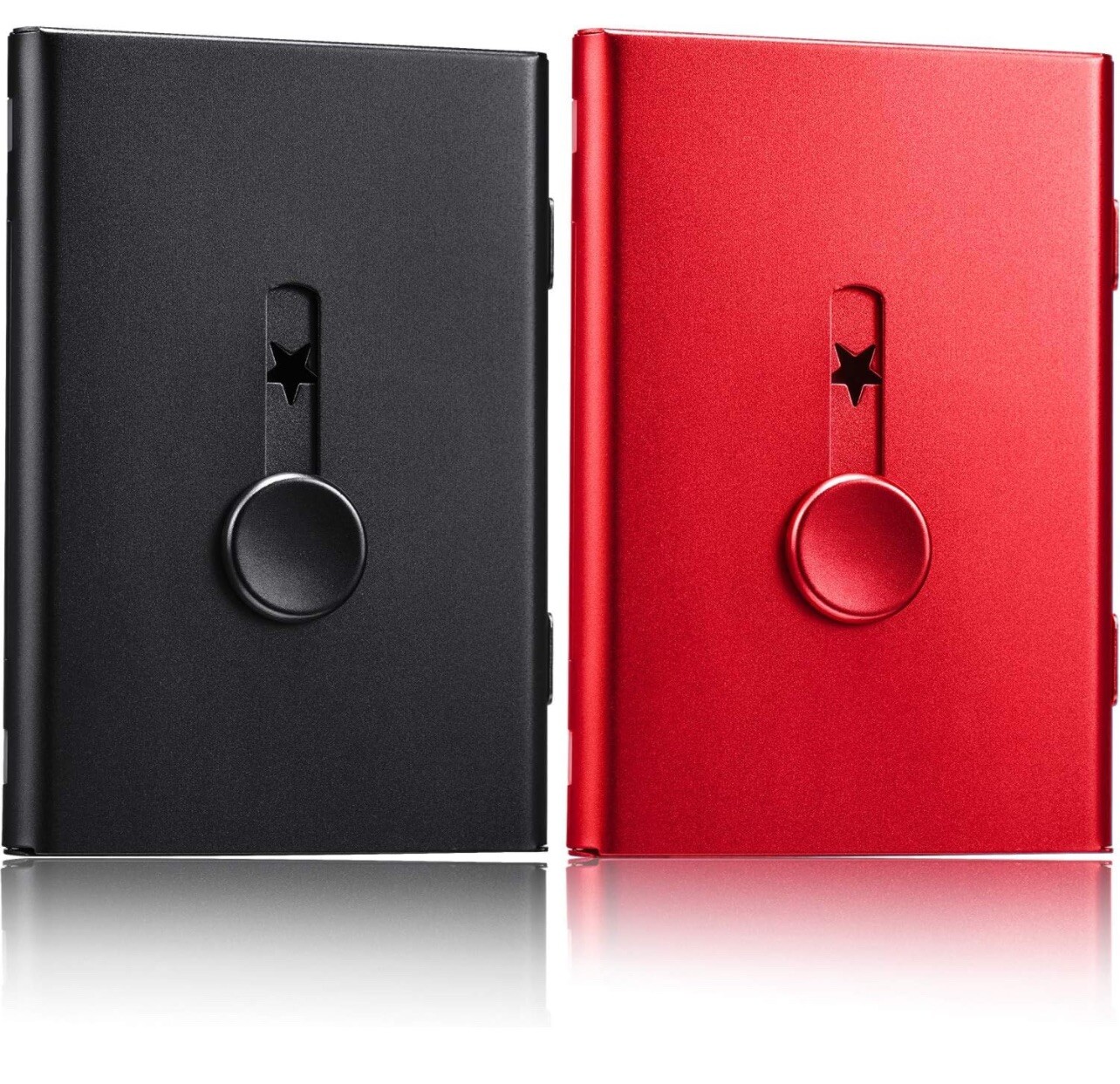 2 Pack Business Card Holder, Thumb Drive Business Card Case Portable Business Ca