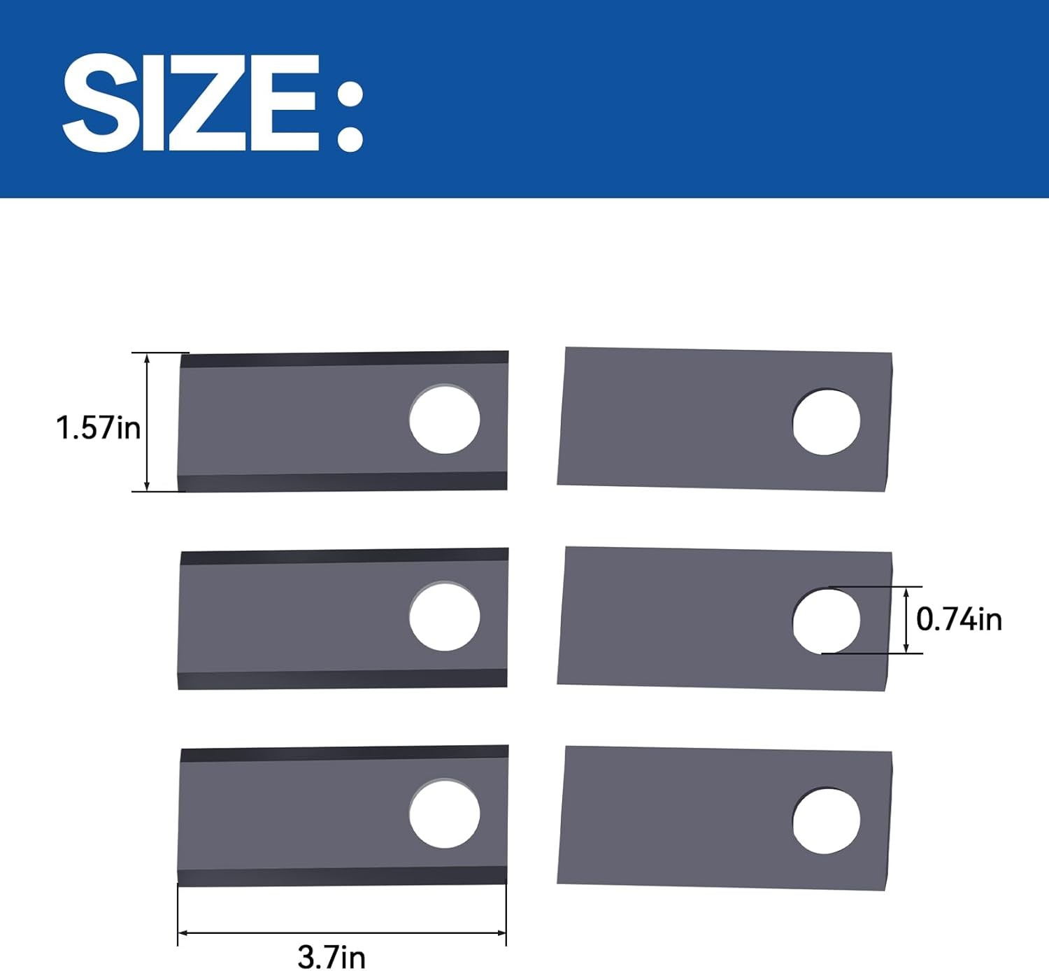 6Pcs Blade Kit For BDR-135, BDR-165, BDR-185 Drum Mowers, Replace KT4012,DM10454