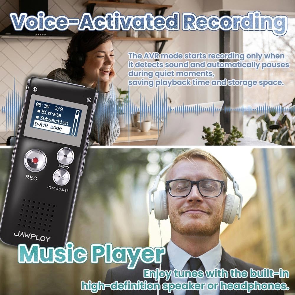 64GB Digital Voice Recorder for Lectures Meetings Voice Activated Recording D…