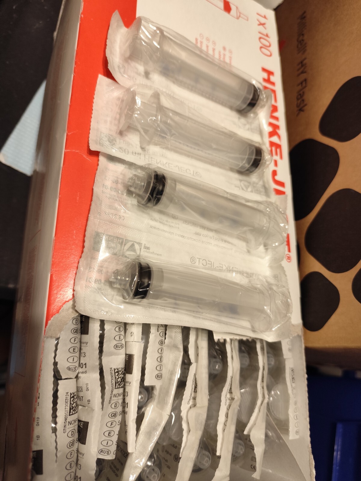 5/10/20/50 pack 20 ml Luer Lock syringes without needle indiv.wrapped sterile