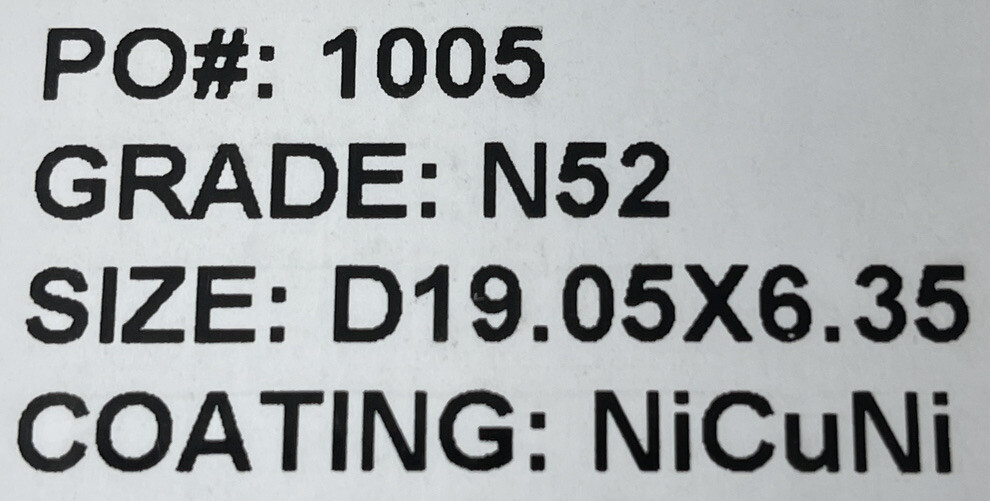 Neodymium Rare Earth Magnets N52 Grade 3/4 x 1/4 VERY Powerful Discs (10 Pack)