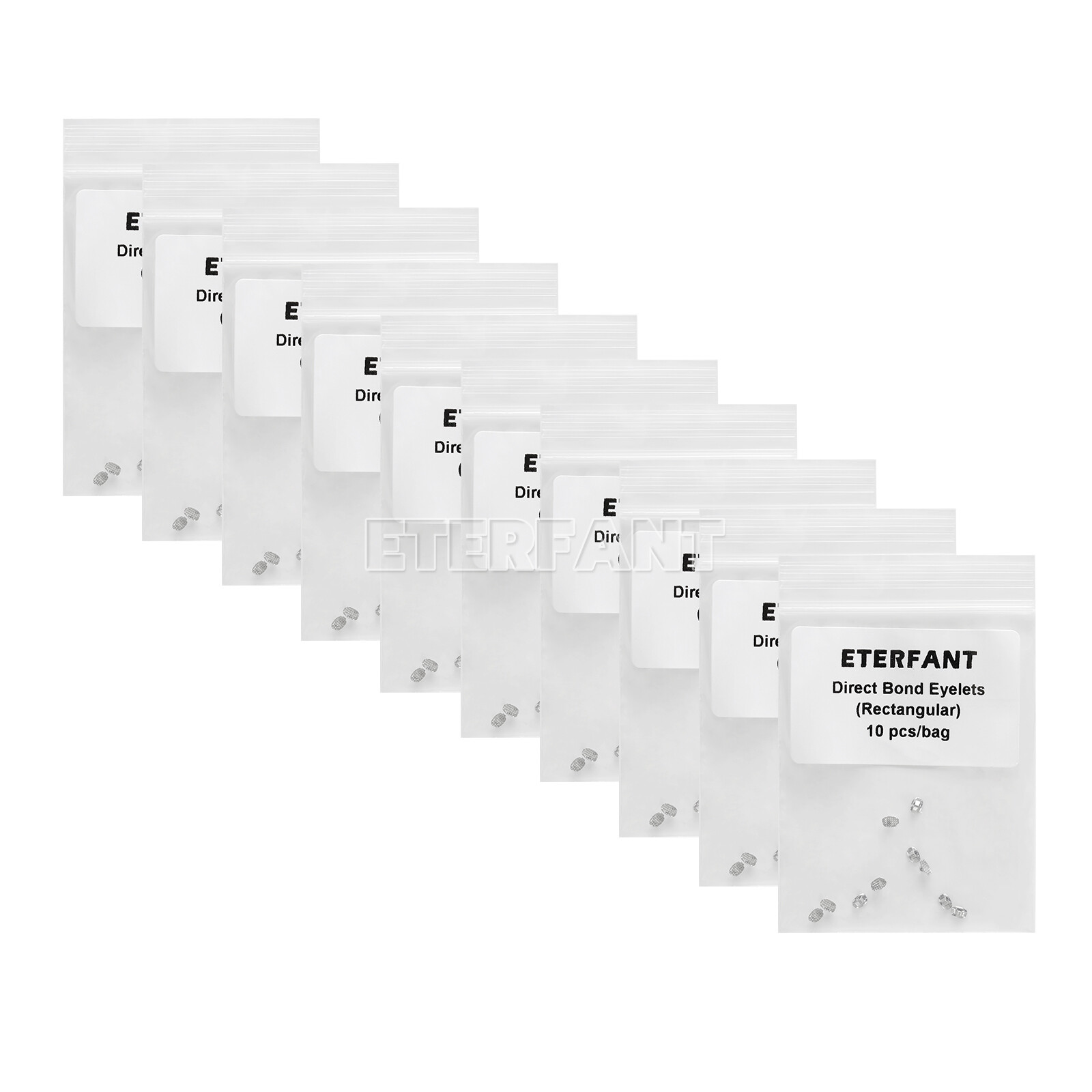 10PCs ETERFANT Dental Ortho Lingual Buttons Direct Bondable Eyelet Rectangular