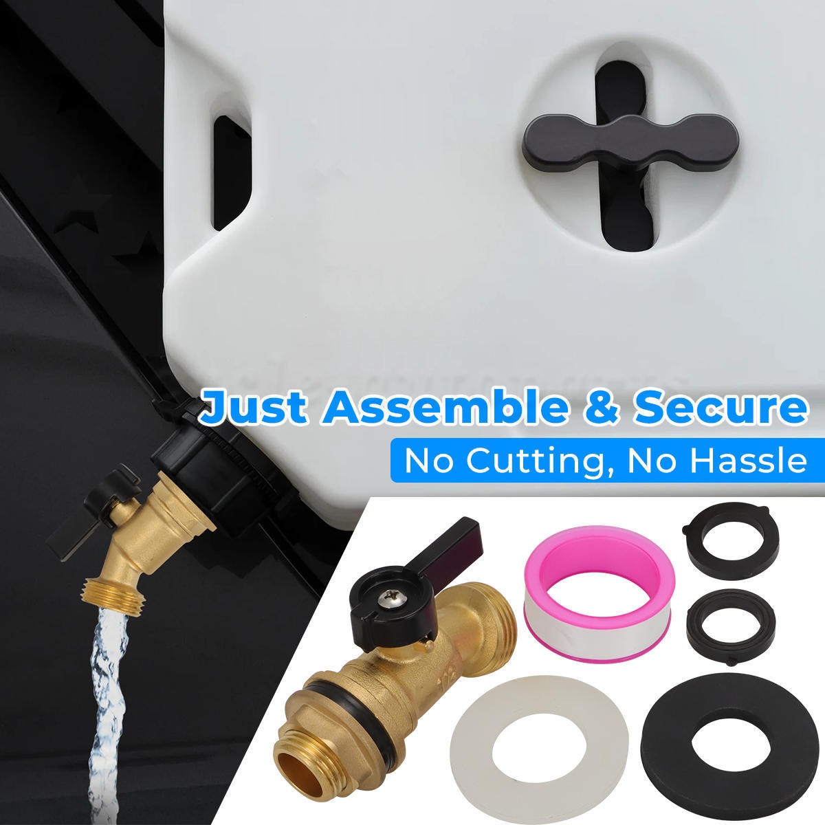 For ROTOPAX Water Containers – Brass Water Container Turn Spigot Kit