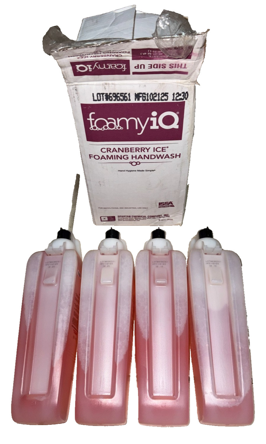 Four Spartan FoamyIO Cranberry Ice Foaming Handwash 1.25 L 1250 mL Refills